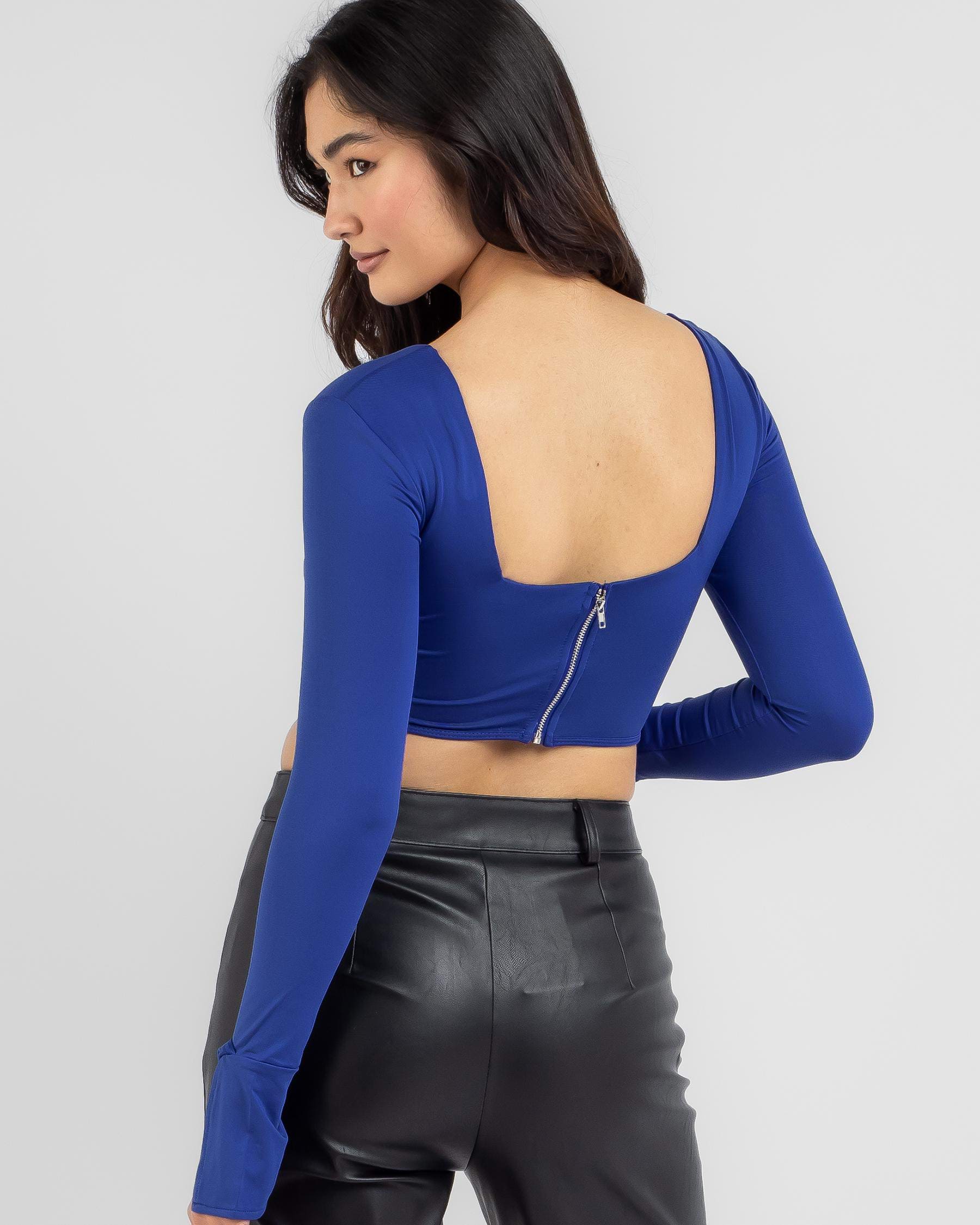 Shop Ava And Ever Eloise Corset Top In Sapphire - Fast Shipping & Easy ...