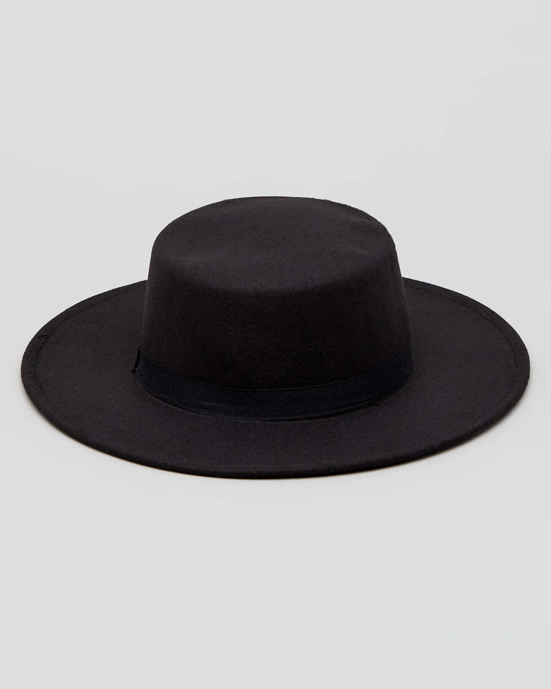 Shop Mooloola Juno Felt Hat In Black - Fast Shipping & Easy Returns ...