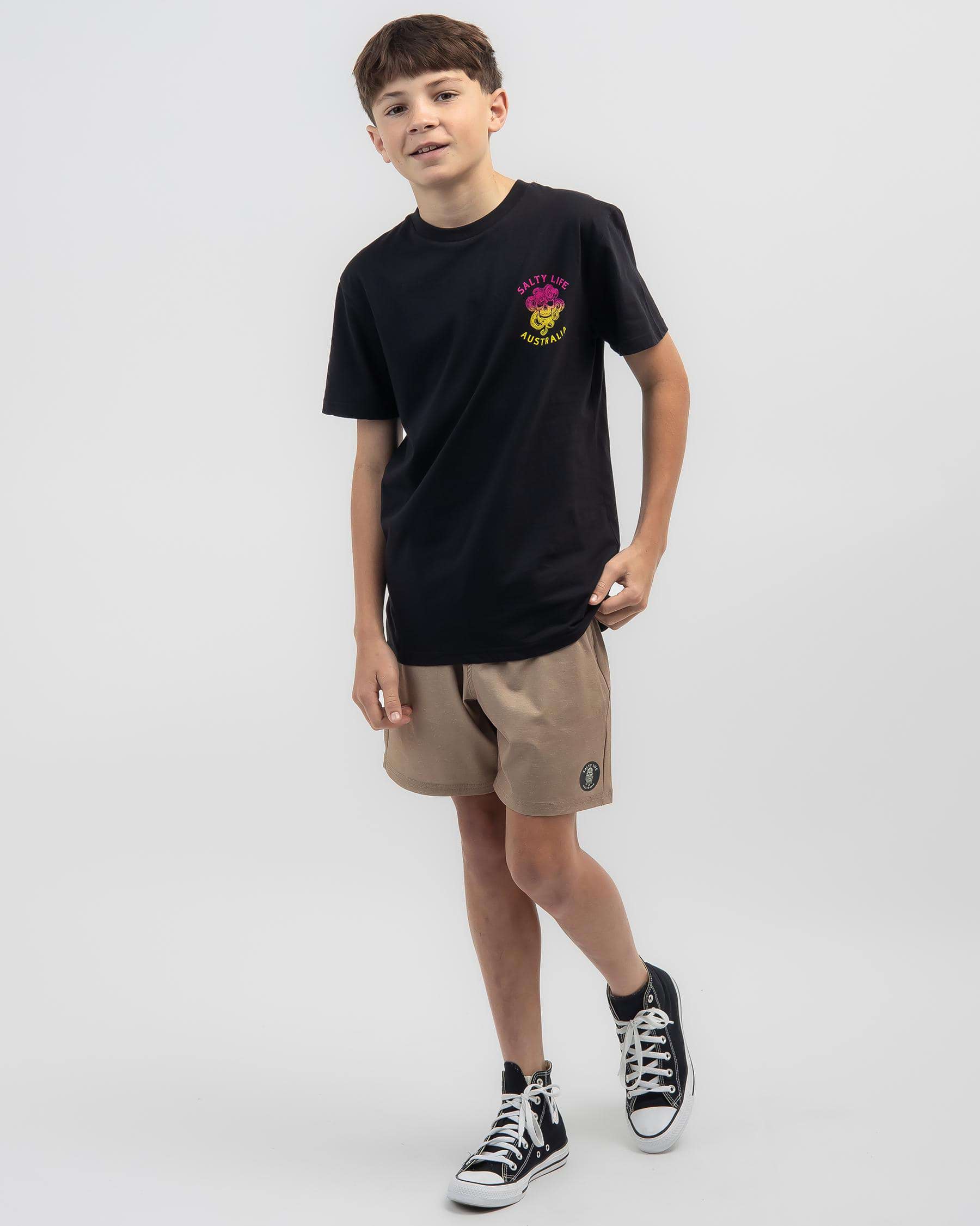 Shop Salty Life Boys' Tentacles T-Shirt In Black - Fast Shipping & Easy ...