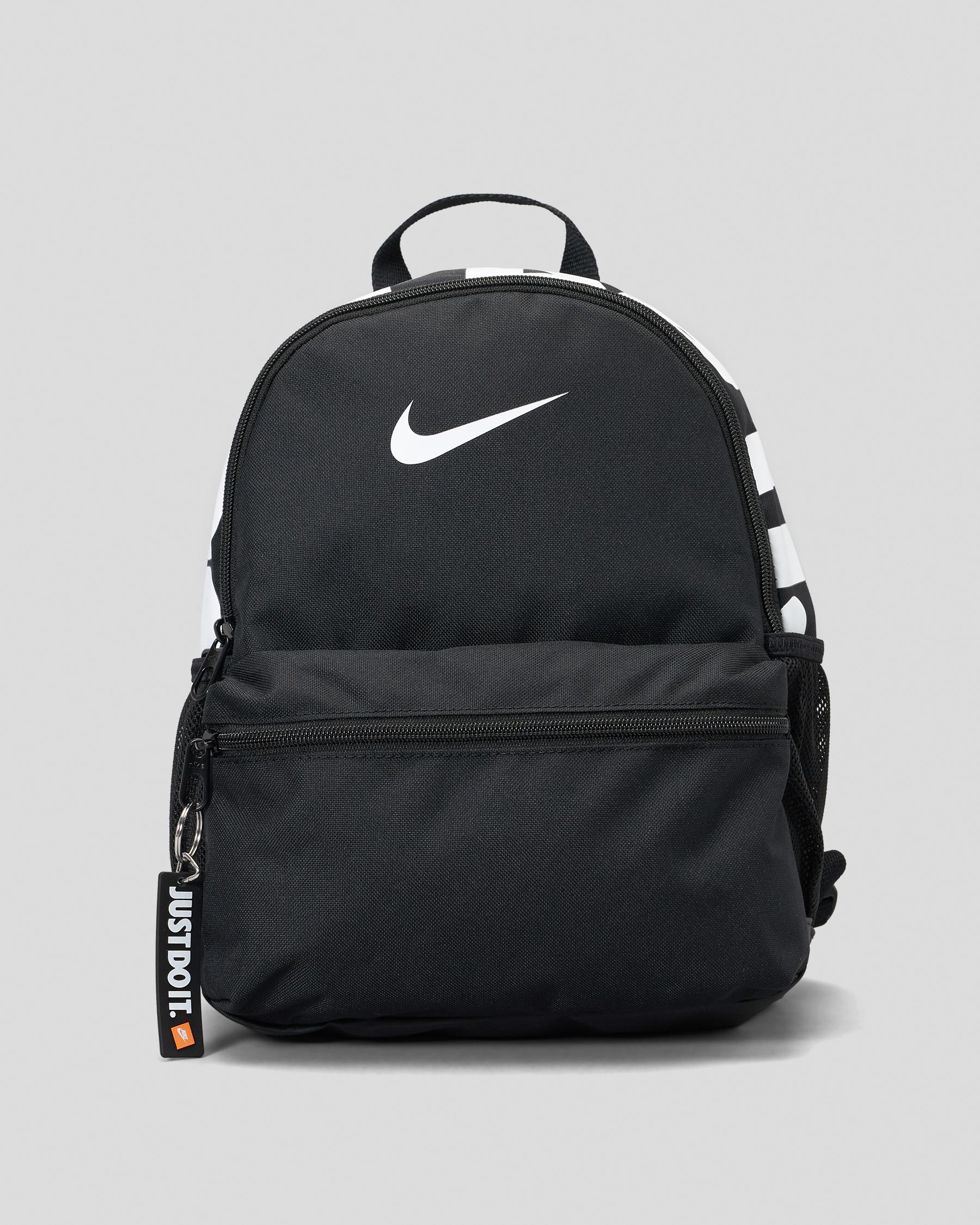 Shop Nike Mini Brazilia Backpack In Black/black/white - Fast Shipping ...