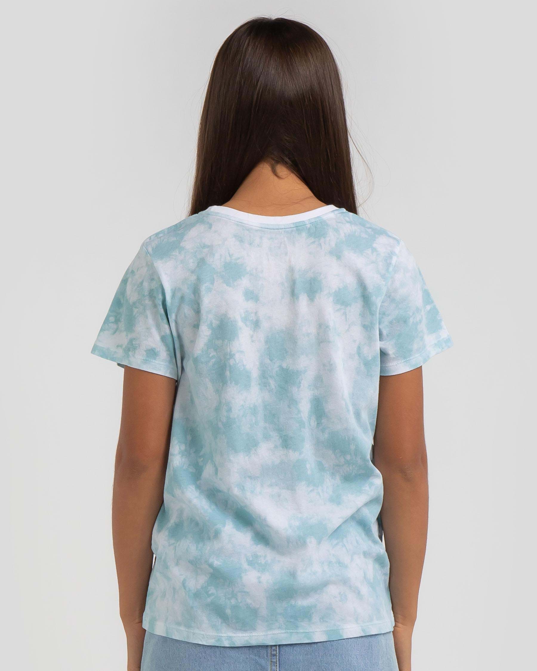 Billabong Tie Dye Love T Shirt In Sky Blue Fast Shipping And Easy