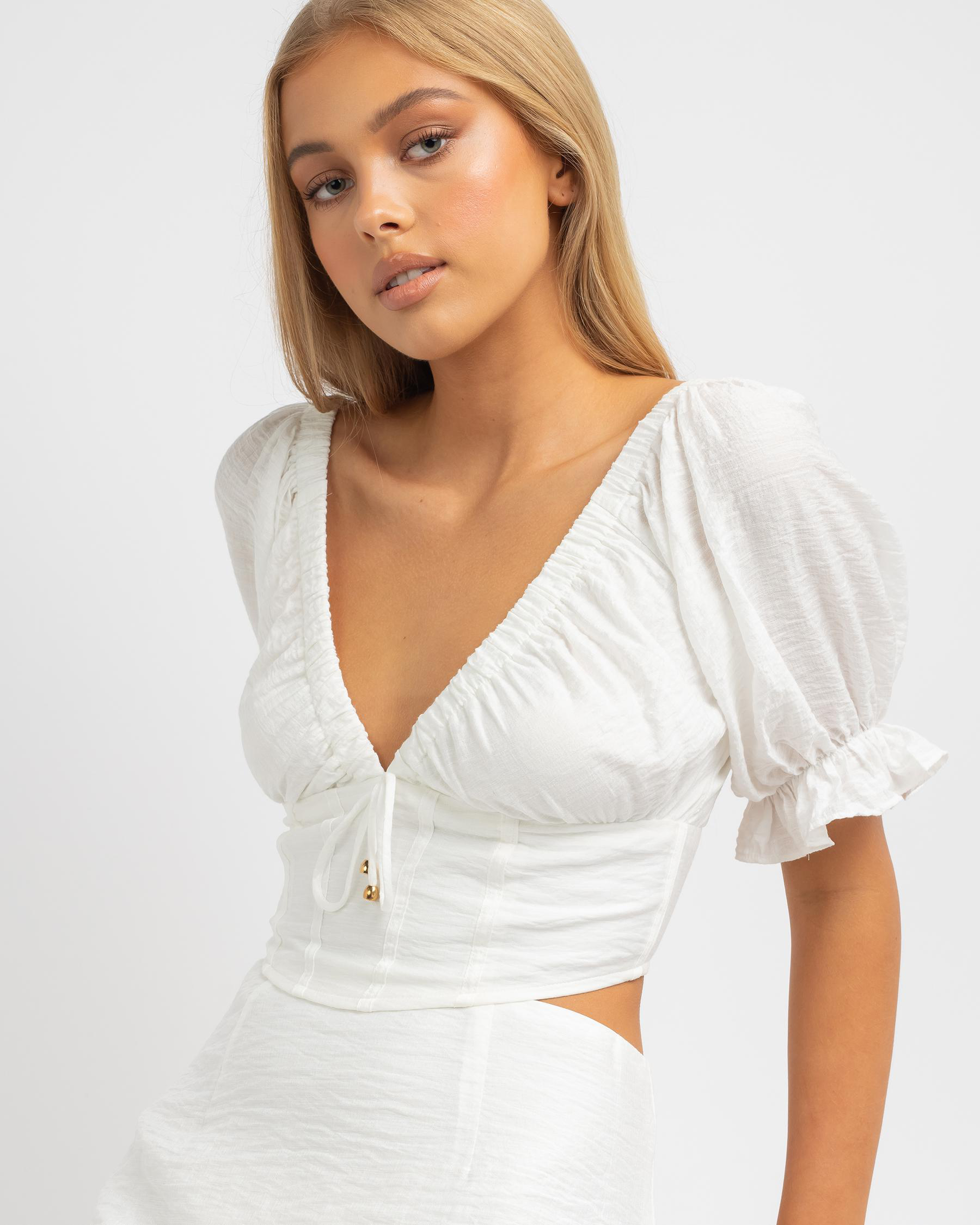 Shop Indikah Serena Top In White - Fast Shipping & Easy Returns - City ...