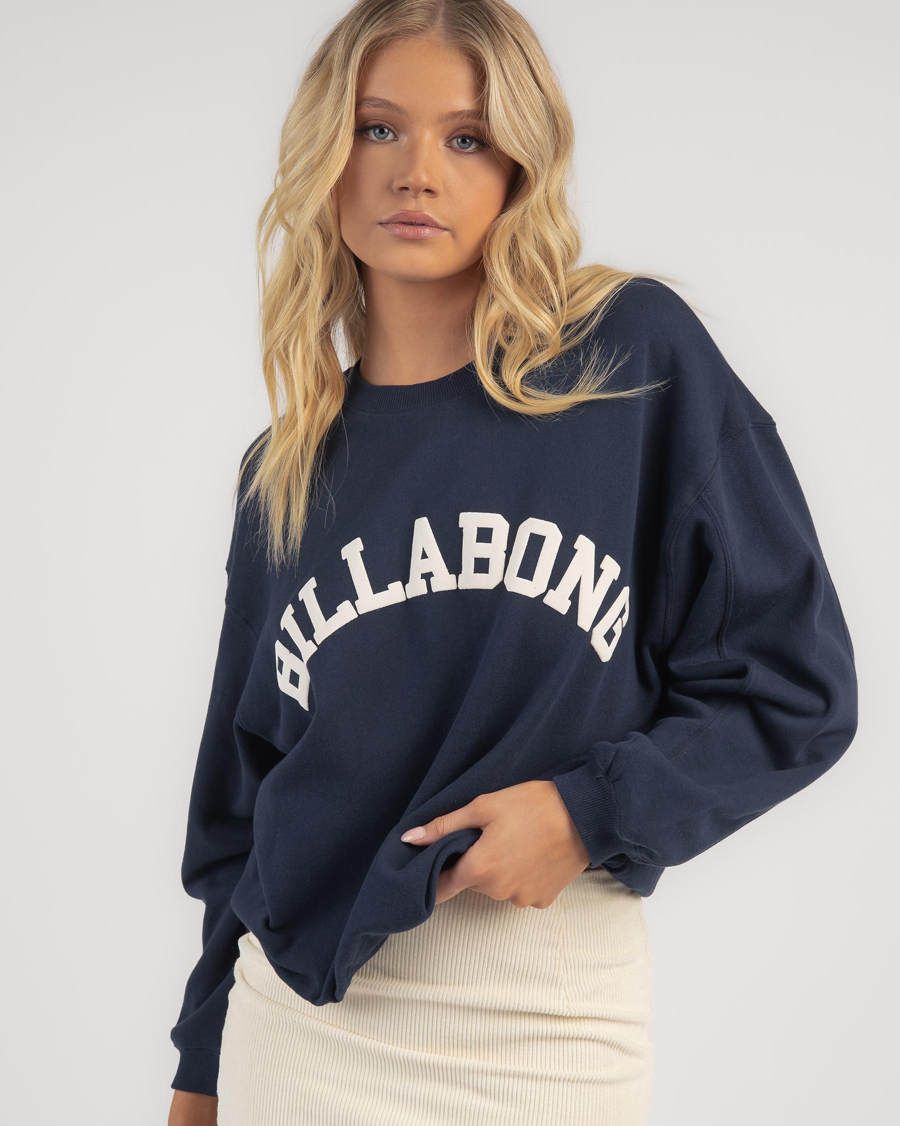 Shop Billabong Revival Kendall Crewneck Sweatshirt In Washed Navy ...