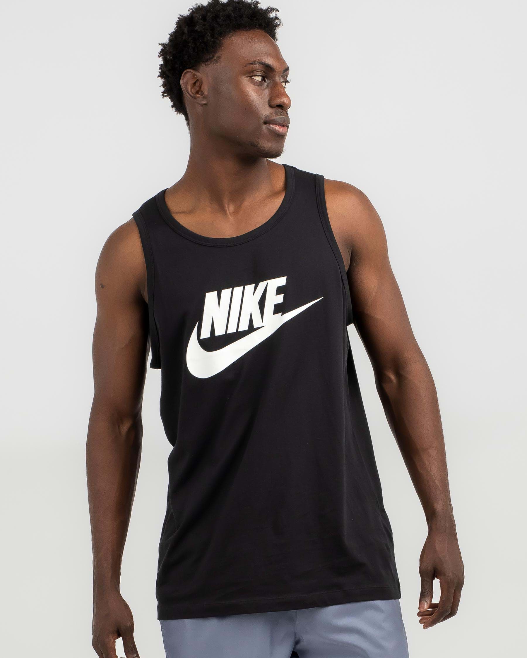 Shop Nike NSW Futura Icon Singlet In Black/white - Fast Shipping & Easy ...