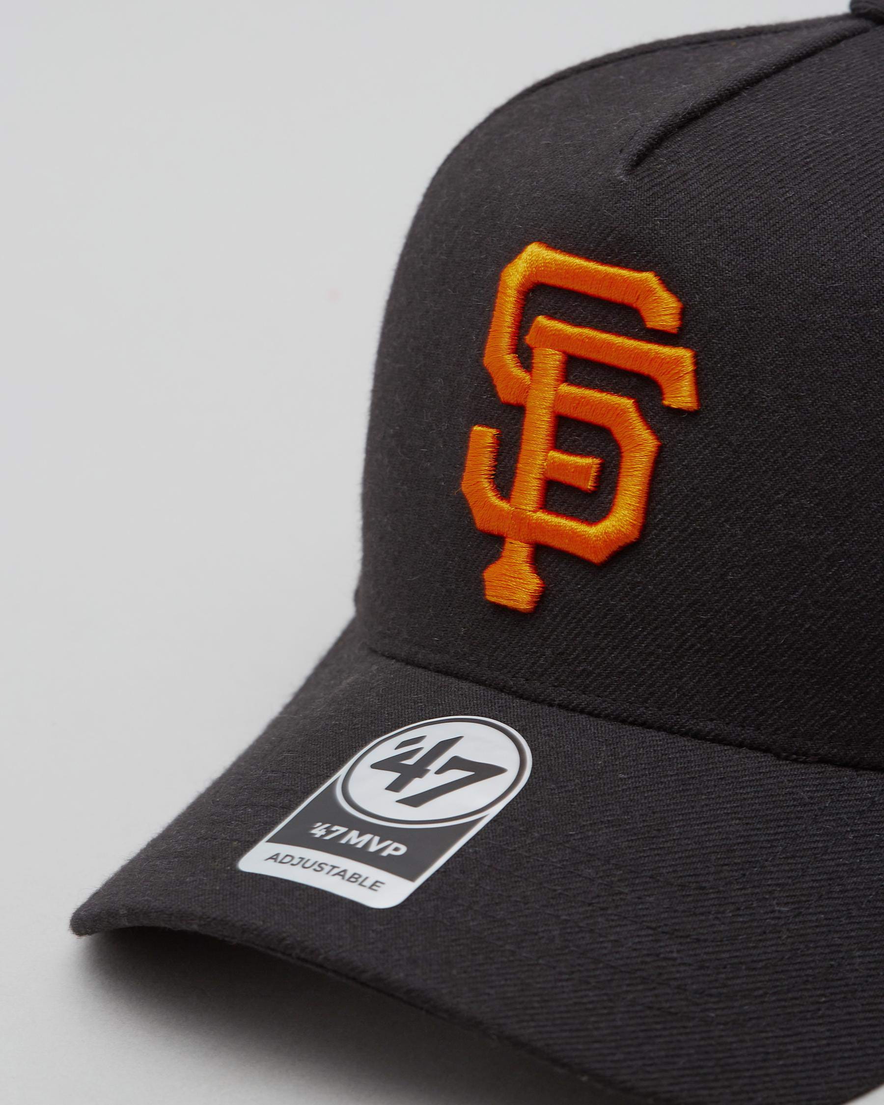47 San Francisco Giants Mens Womens Replica Basic Two Tone MVP Adjustable  Snapback White Black Hat with Team Color Logo