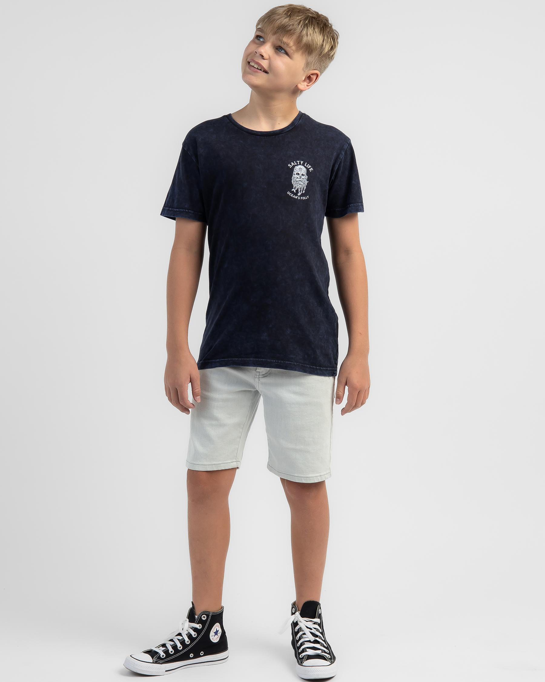 Shop Salty Life Boys' Dutchman T-Shirt In Navy Acid - Fast Shipping ...