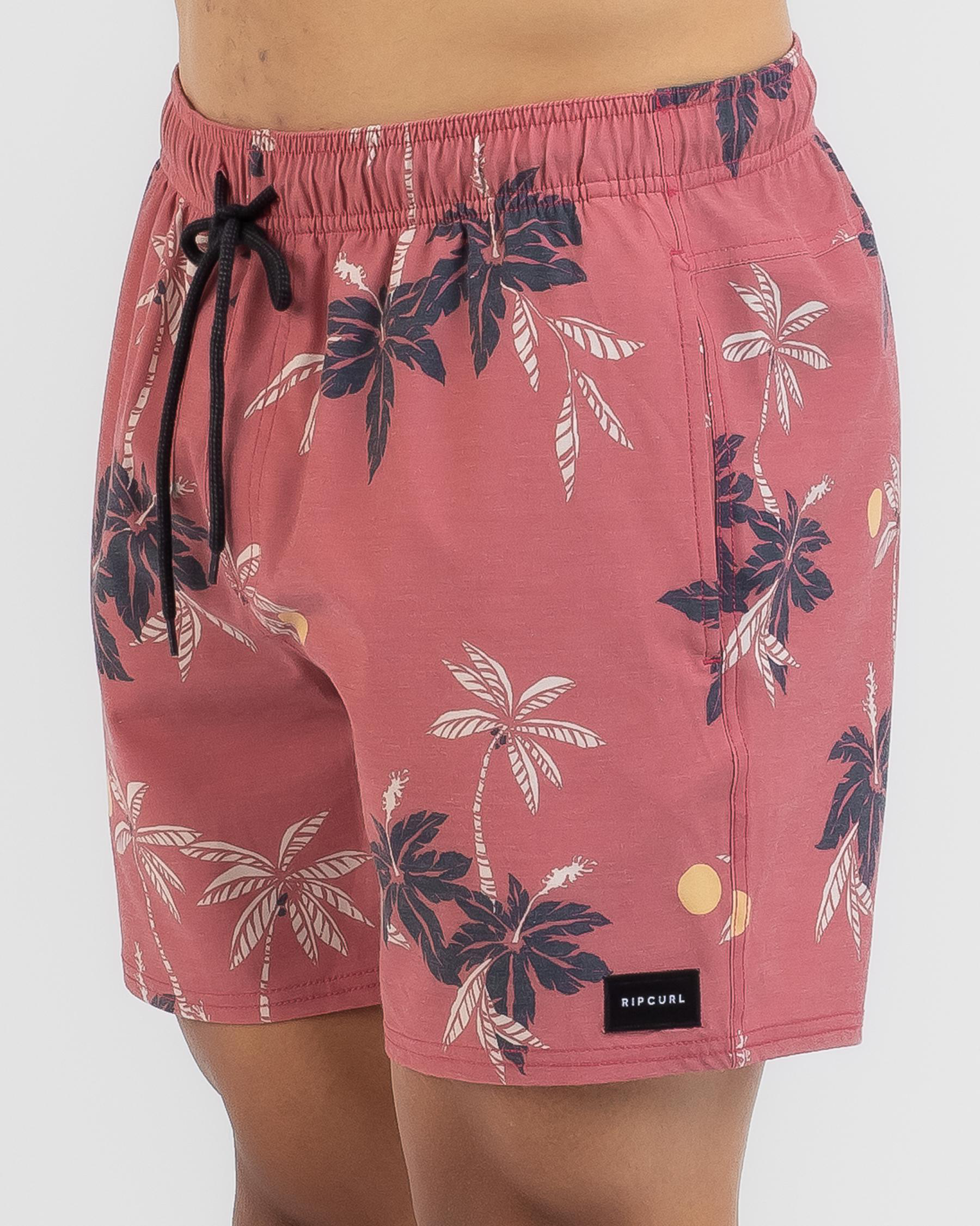 Shop Rip Curl Sumatra Volley Elastic Waist Board Shorts In Dusty ...