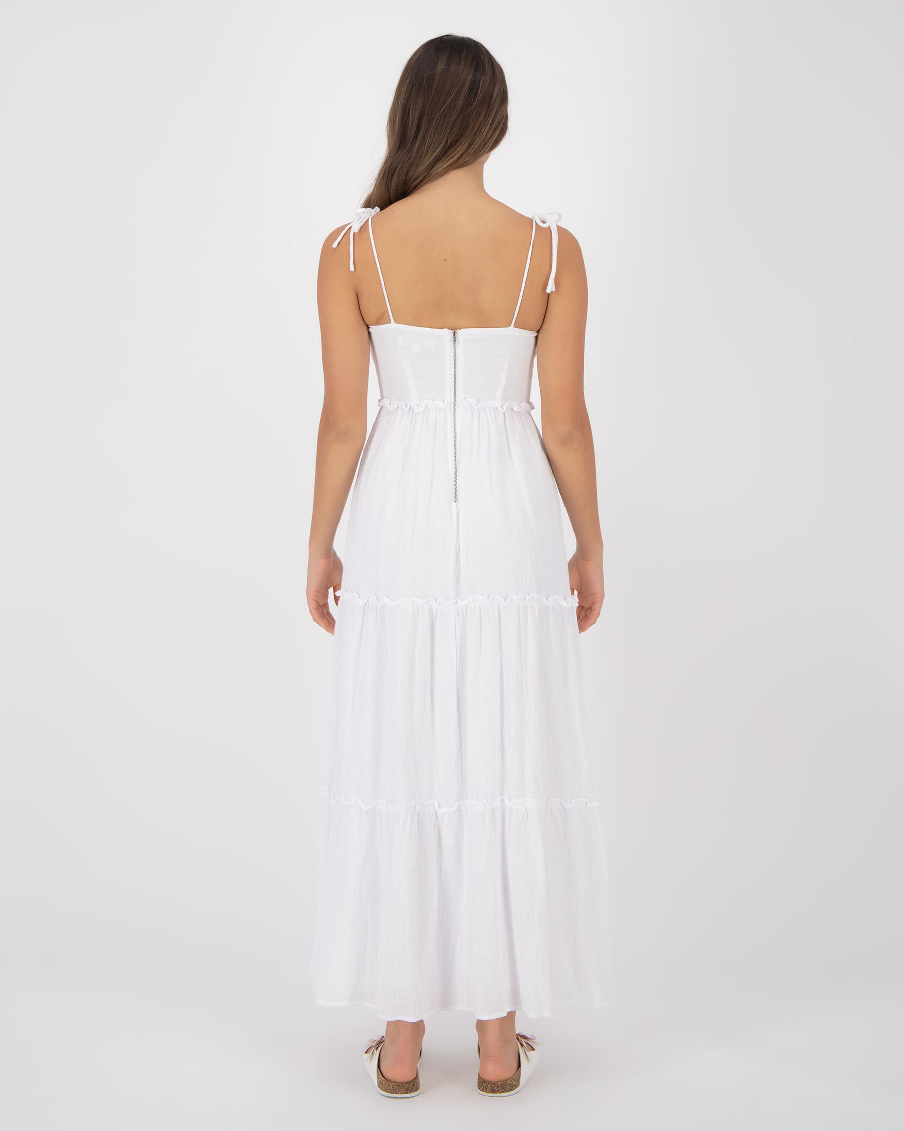 Shop Mooloola Beatrice Maxi Dress In White - Fast Shipping & Easy ...