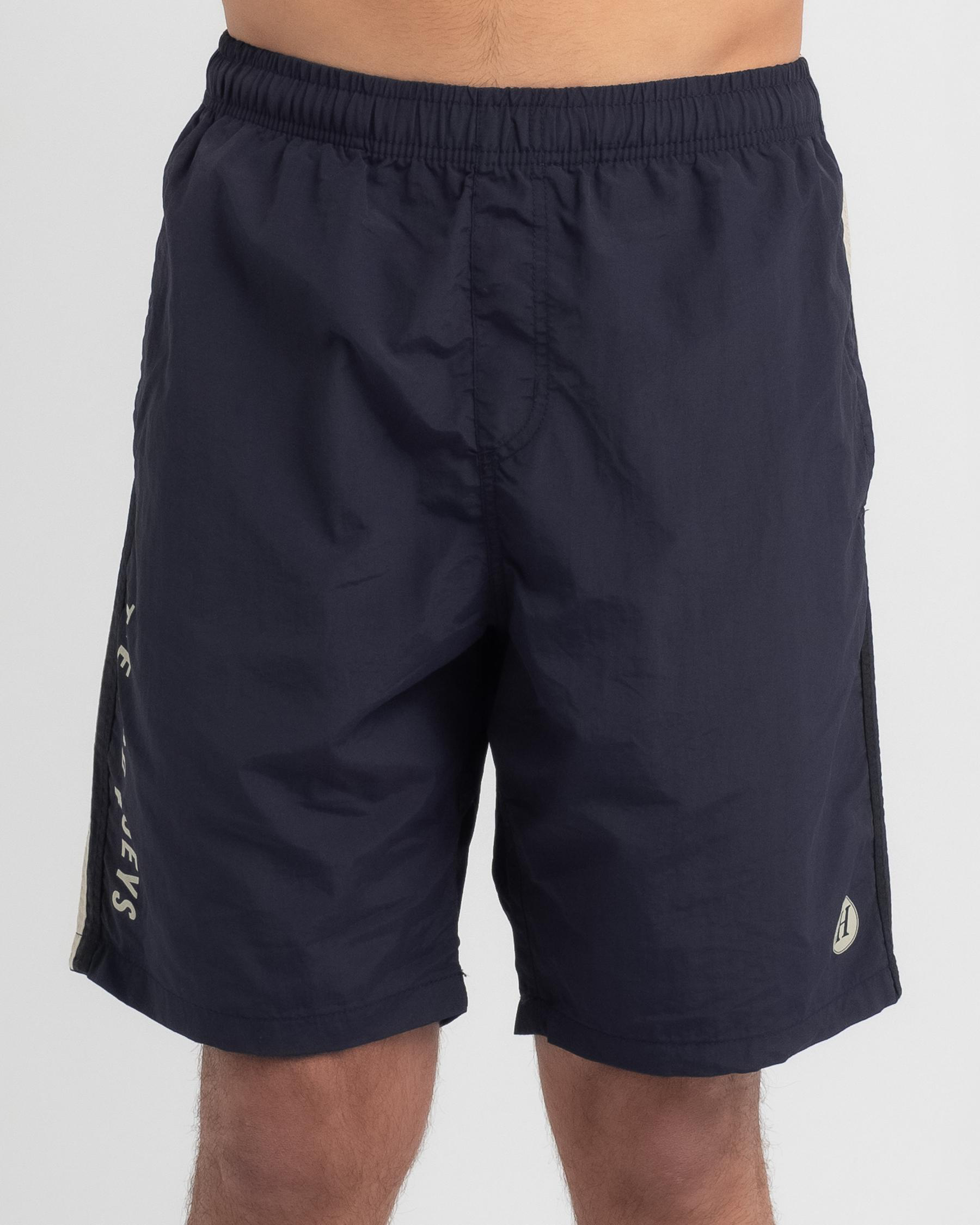 The Mad Hueys The Dingo Elastic Shorts In Navy - Fast Shipping & Easy ...