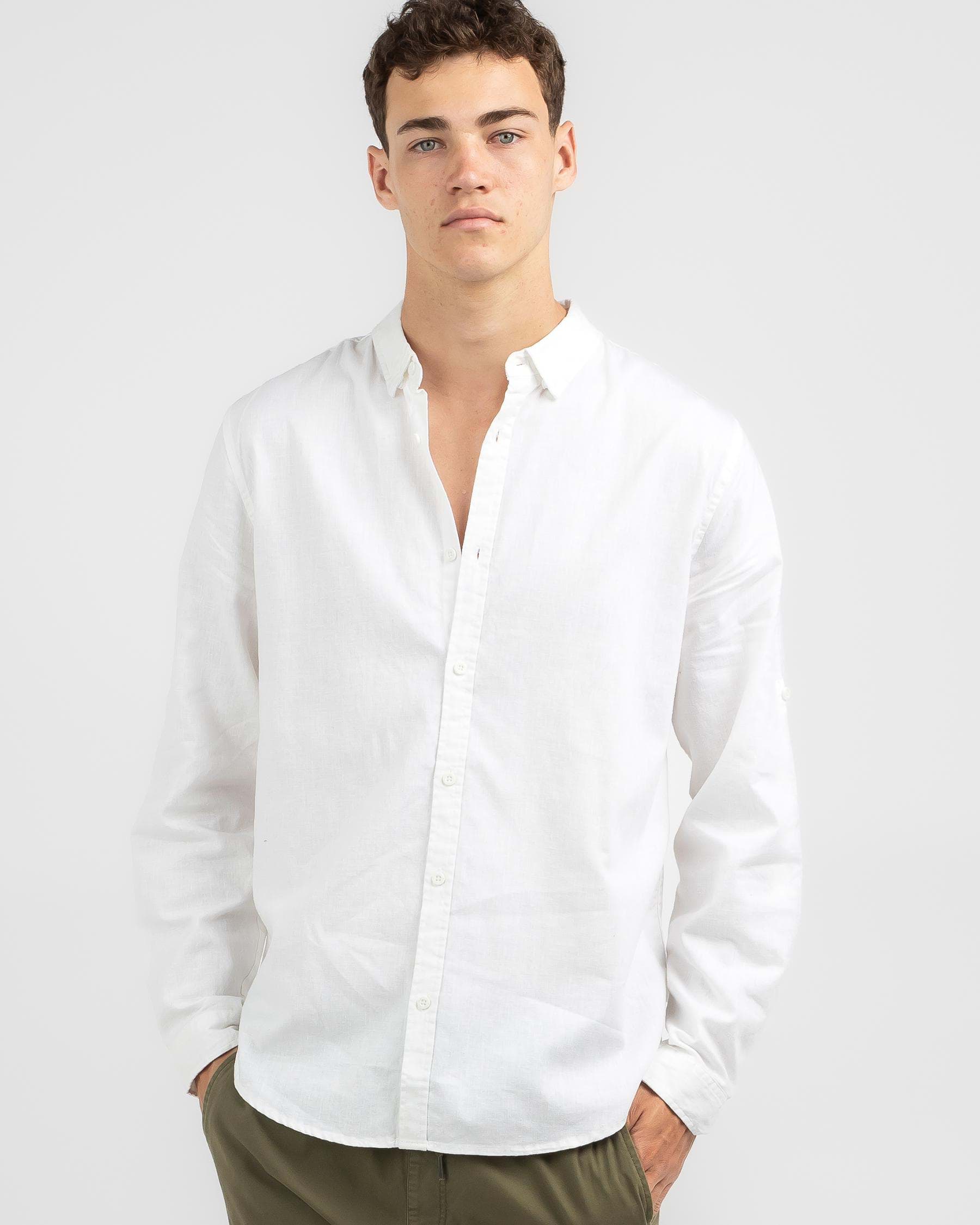 Shop Skylark Hemp Long Sleeve Shirt In White - Fast Shipping & Easy ...
