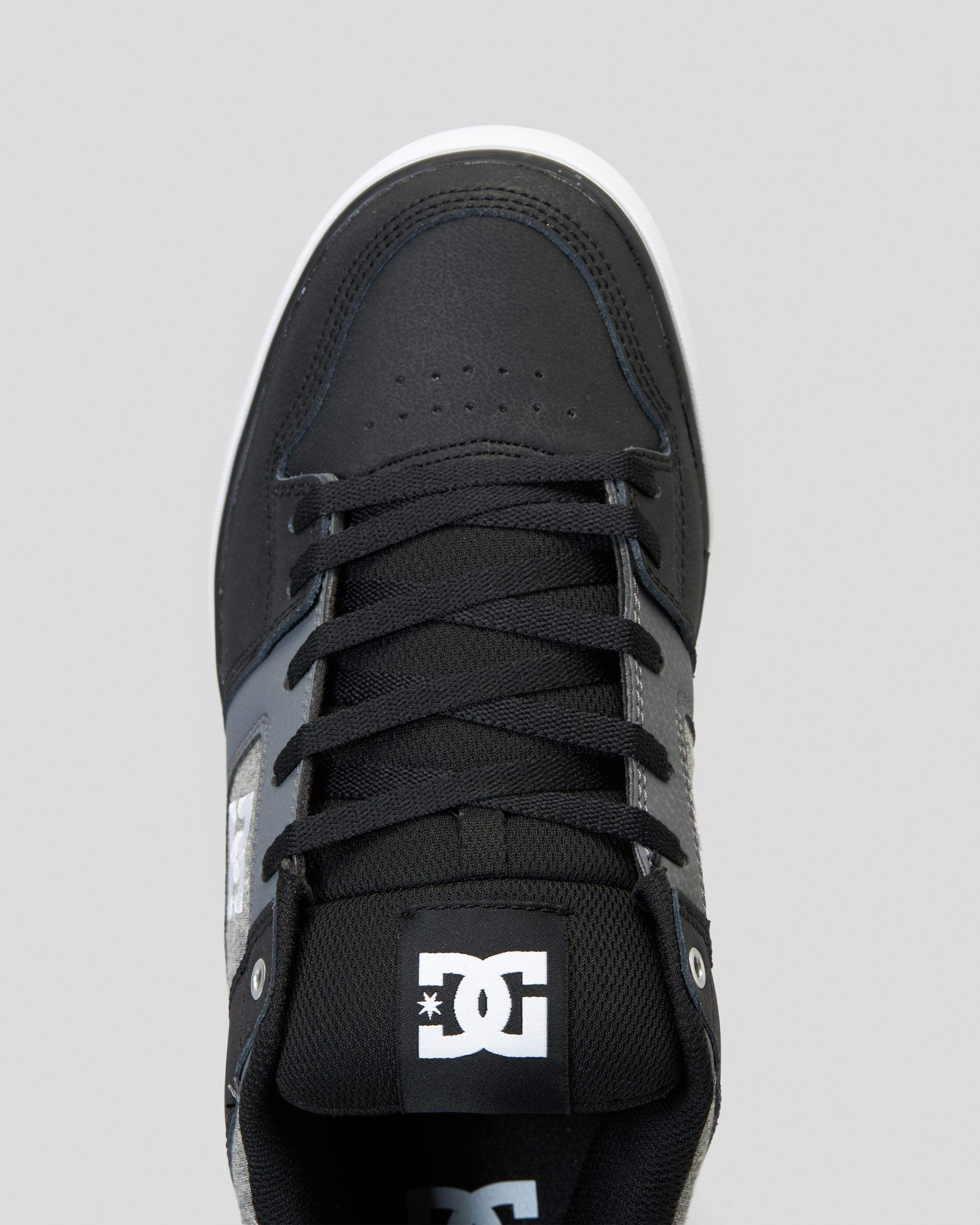 Shop DC Shoes Pure Shoes In Black/white/armor - Fast Shipping & Easy ...