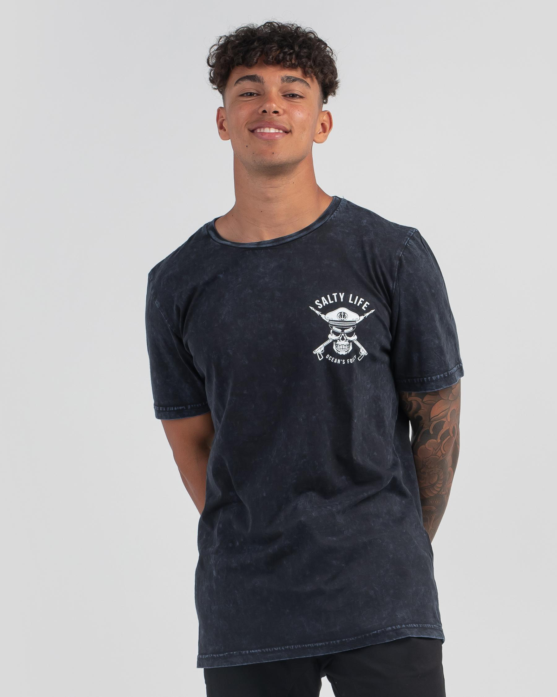 Shop Salty Life Captive T-Shirt In Navy Acid - Fast Shipping & Easy ...