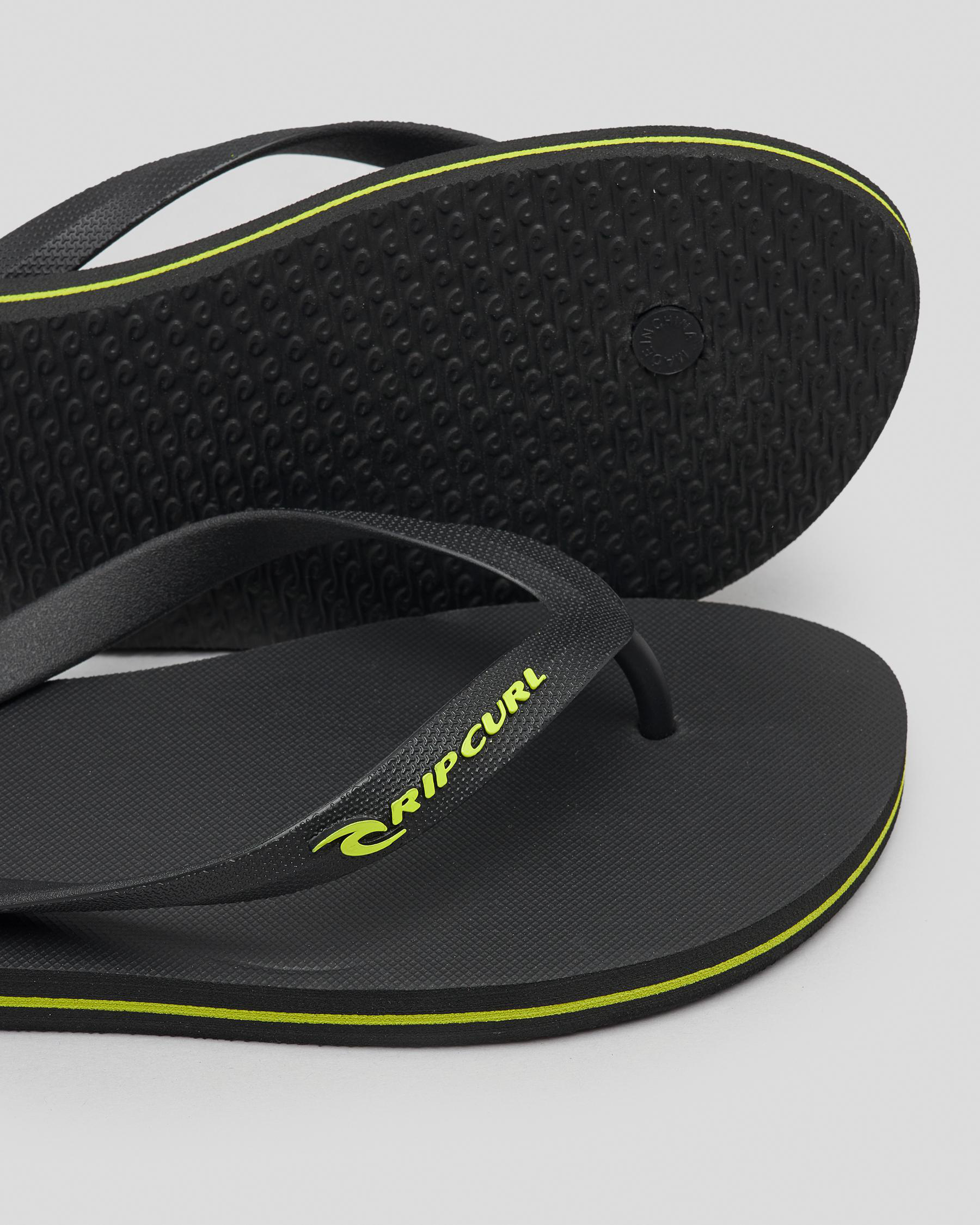 Shop Rip Curl MC Thongs In Black/lime - Fast Shipping & Easy Returns ...