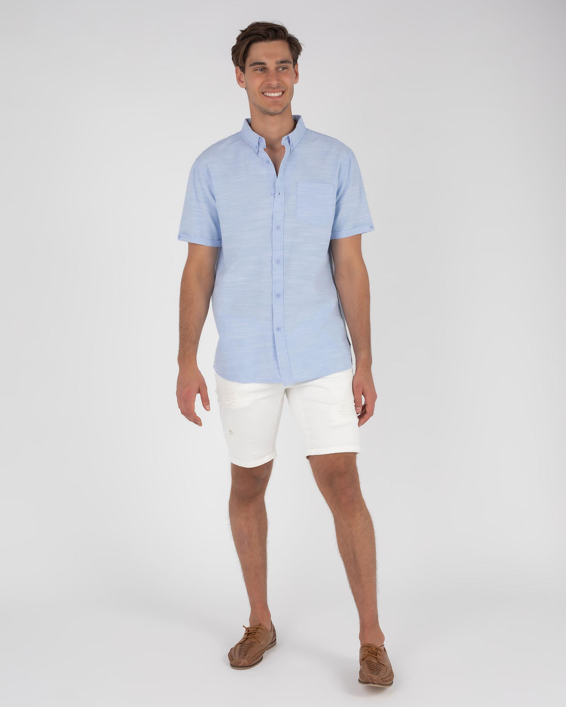 Lucid Billow Short Sleeve Shirt In Light Blue - Fast Shipping & Easy ...