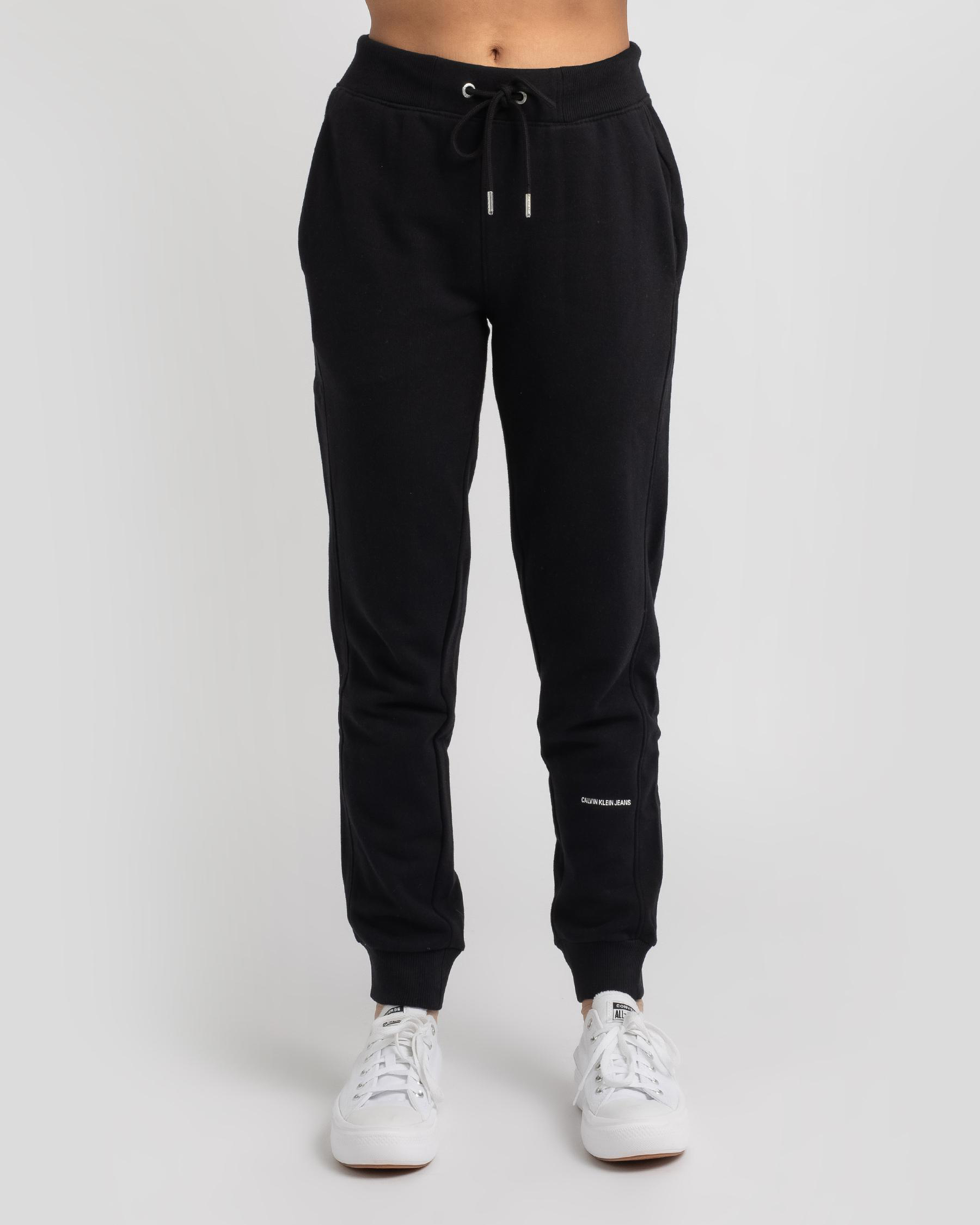 Shop Calvin Klein Micro Branding Track Pants In Ck Black - Fast ...