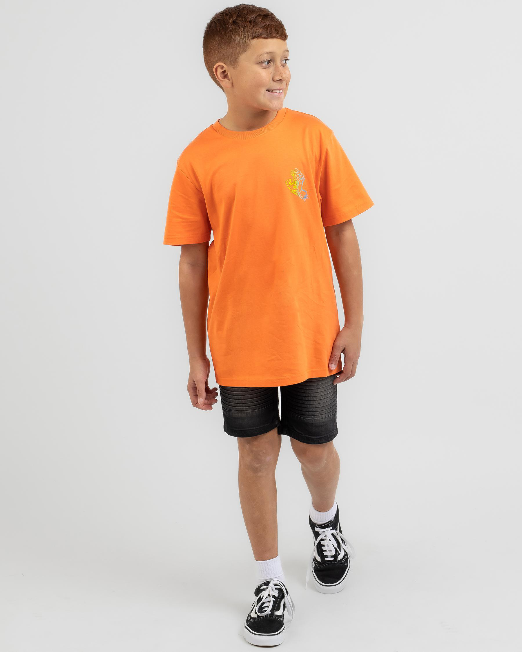 Shop Santa Cruz Boys' Faded Hand T-Shirt In Orange - Fast Shipping ...