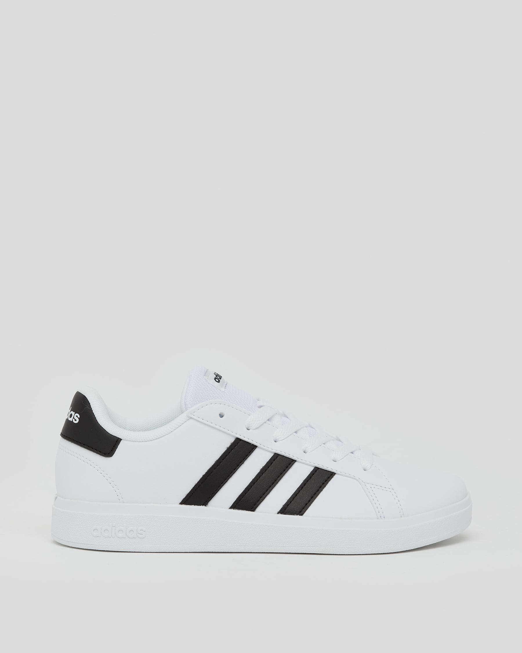 Shop adidas Boys' Grand Court 2.0 Shoes In Ftwr White/core Black/core ...