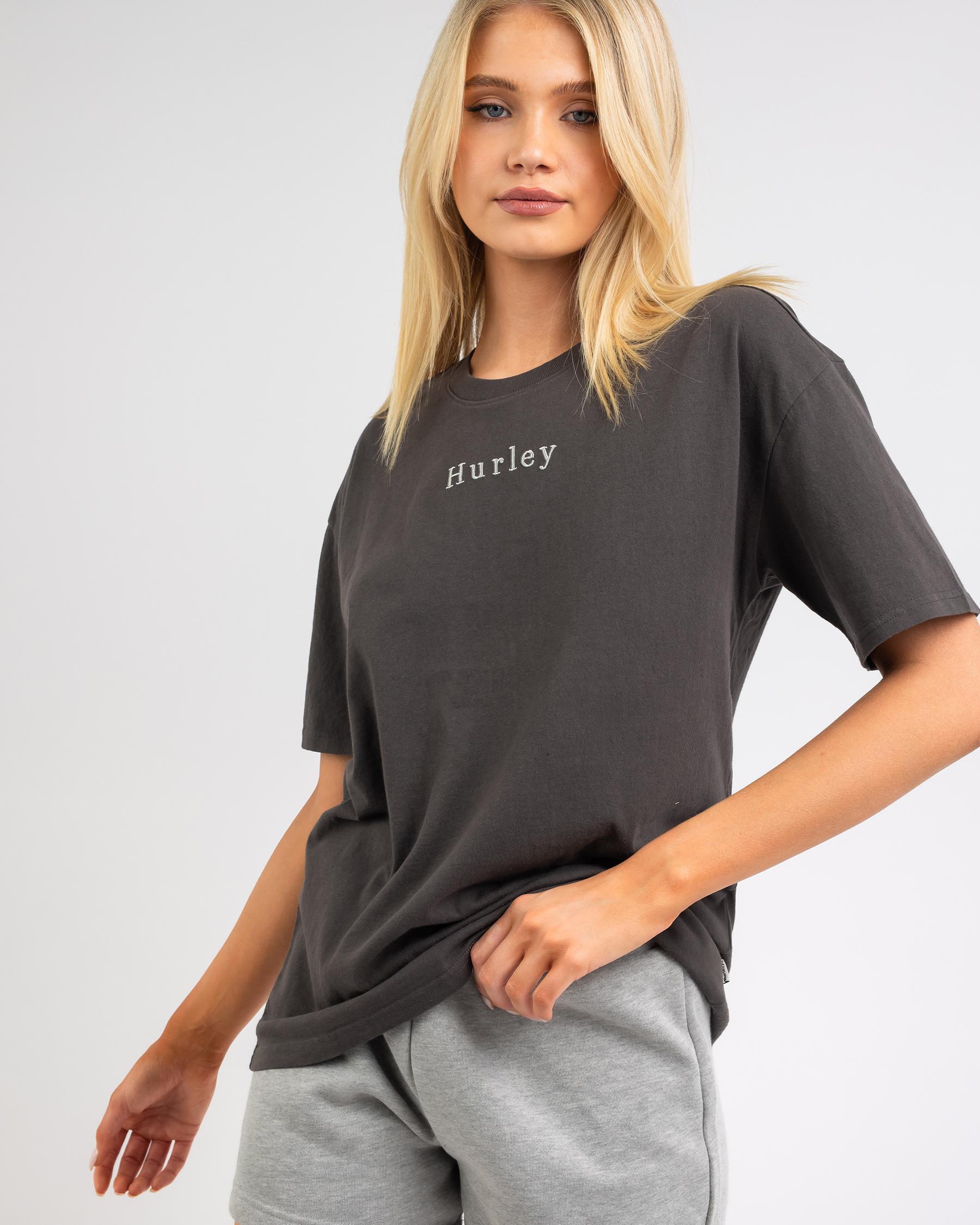 Shop Hurley Established T-Shirt In Raven - Fast Shipping & Easy Returns ...