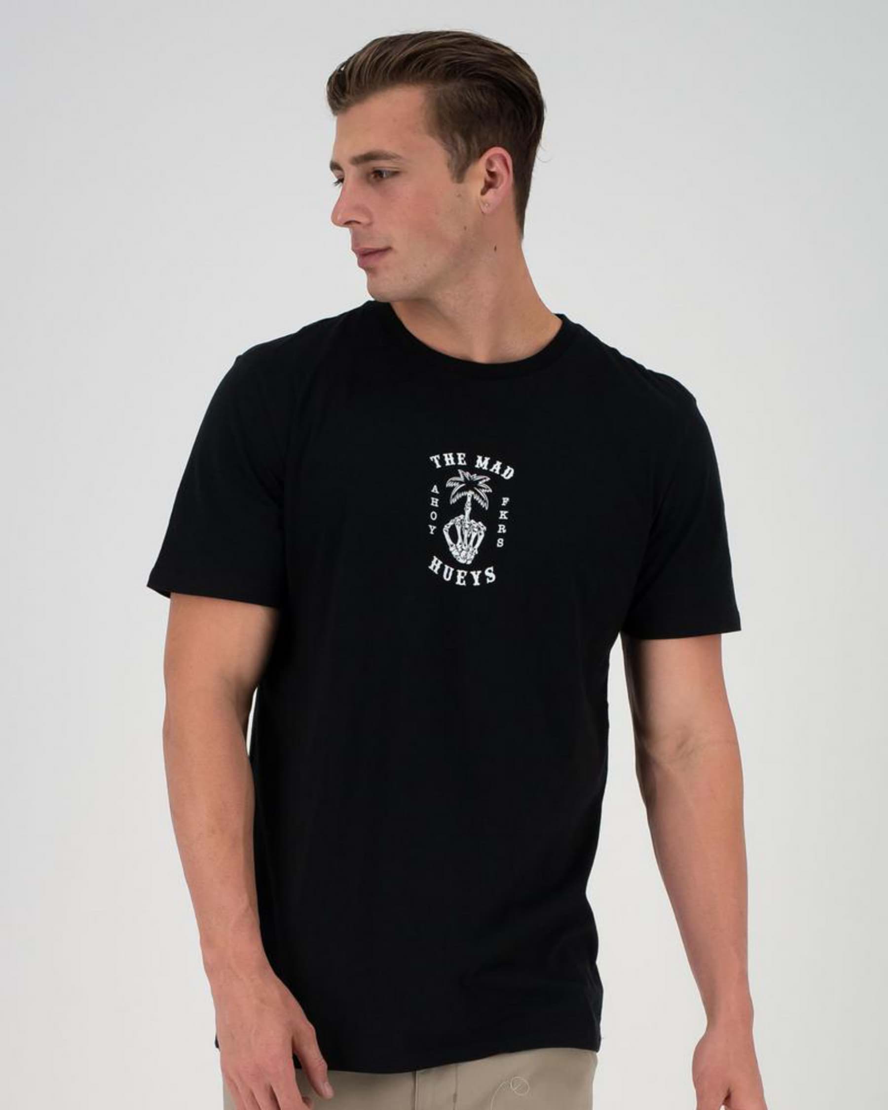 Shop The Mad Hueys Palm Fkr T-Shirt In Black - Fast Shipping & Easy ...