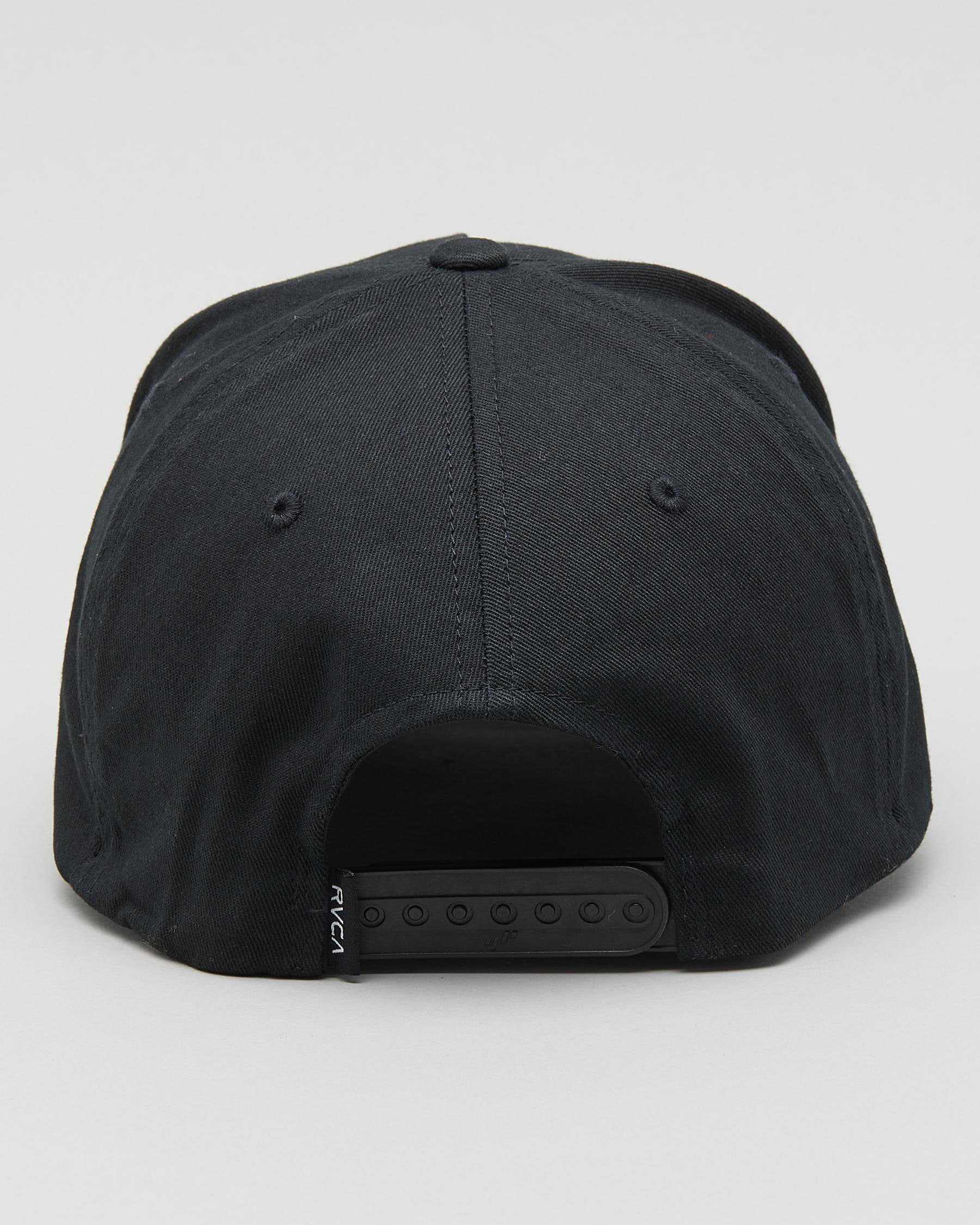 Shop RVCA Spine Pinched Snapback Cap In Black - Fast Shipping & Easy ...