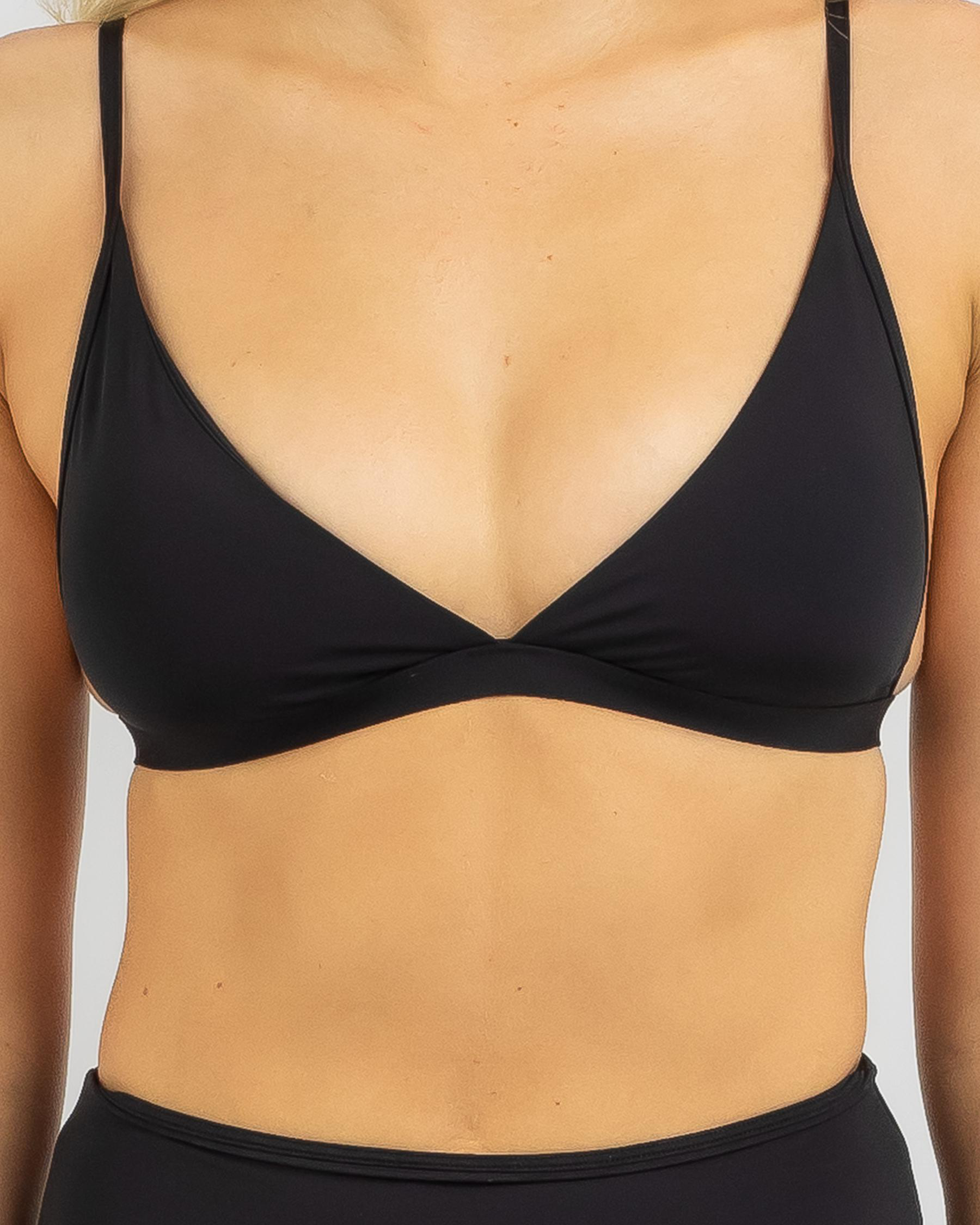 Billabong Sol Searcher Elongated Triangle Bikini Top In Black Fast Shipping Easy Returns