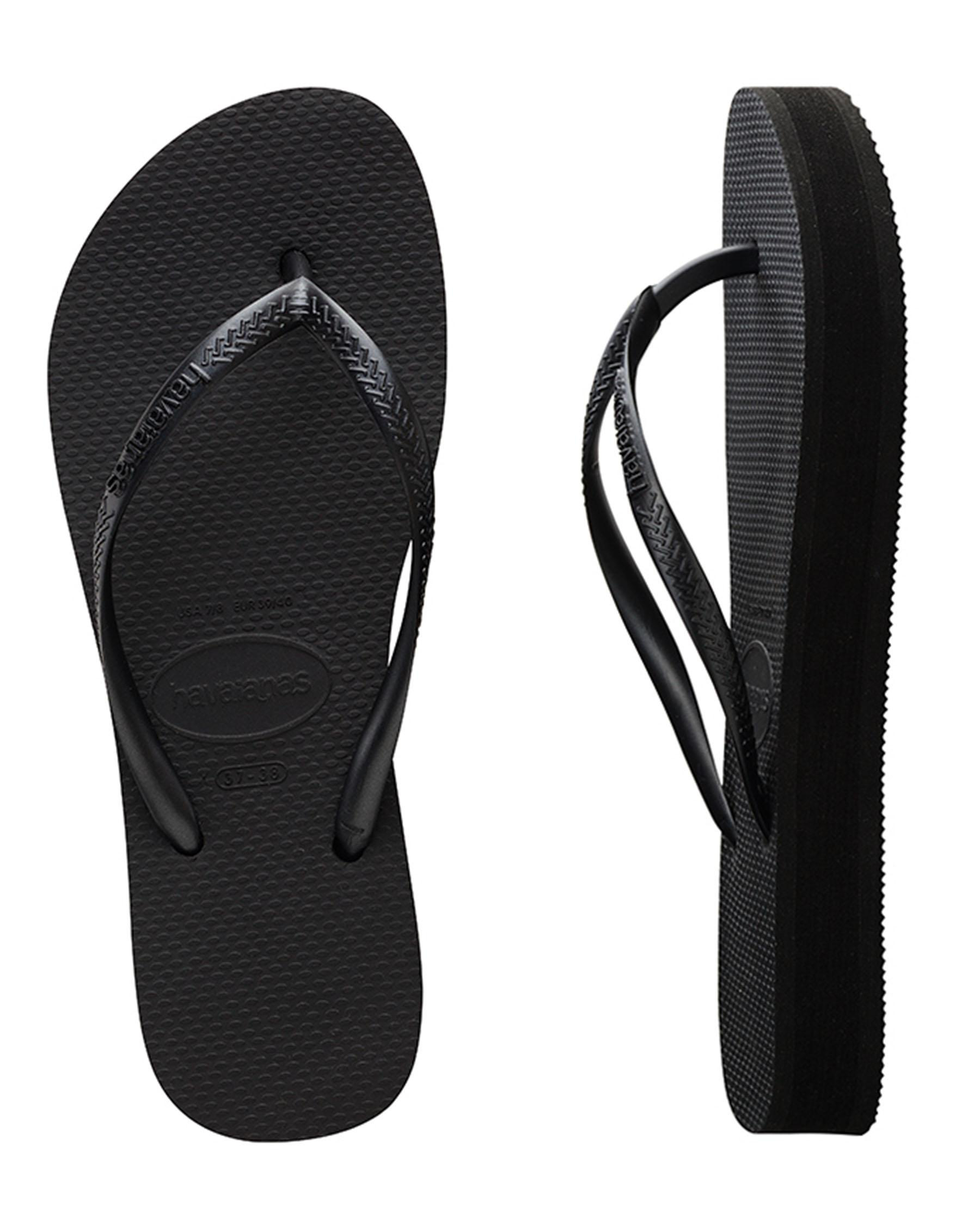 Havaianas Slim Platform Thongs In Black - Fast Shipping & Easy Returns ...