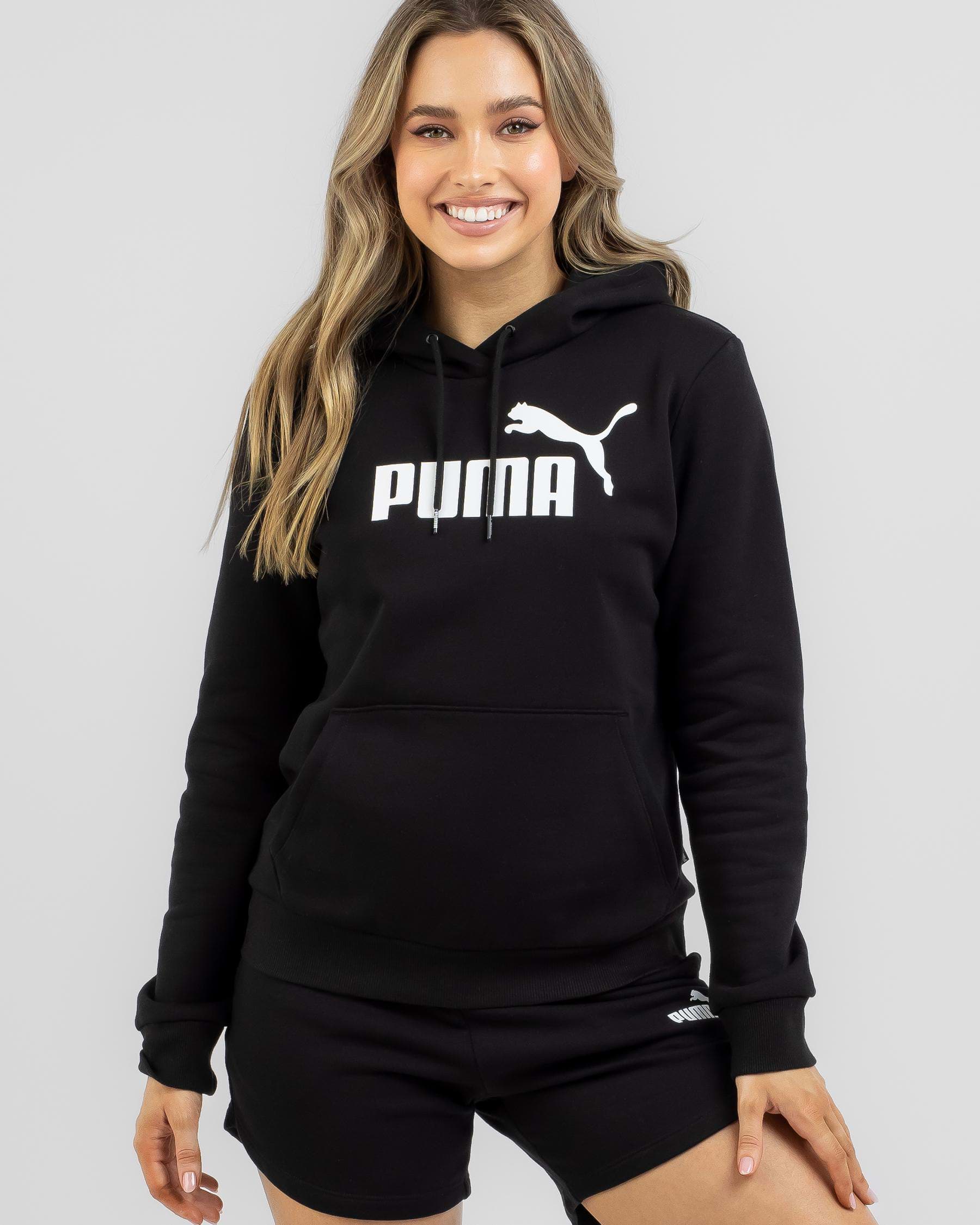 Shop Puma Essential Logo Hoodie In Puma Black - Fast Shipping & Easy ...