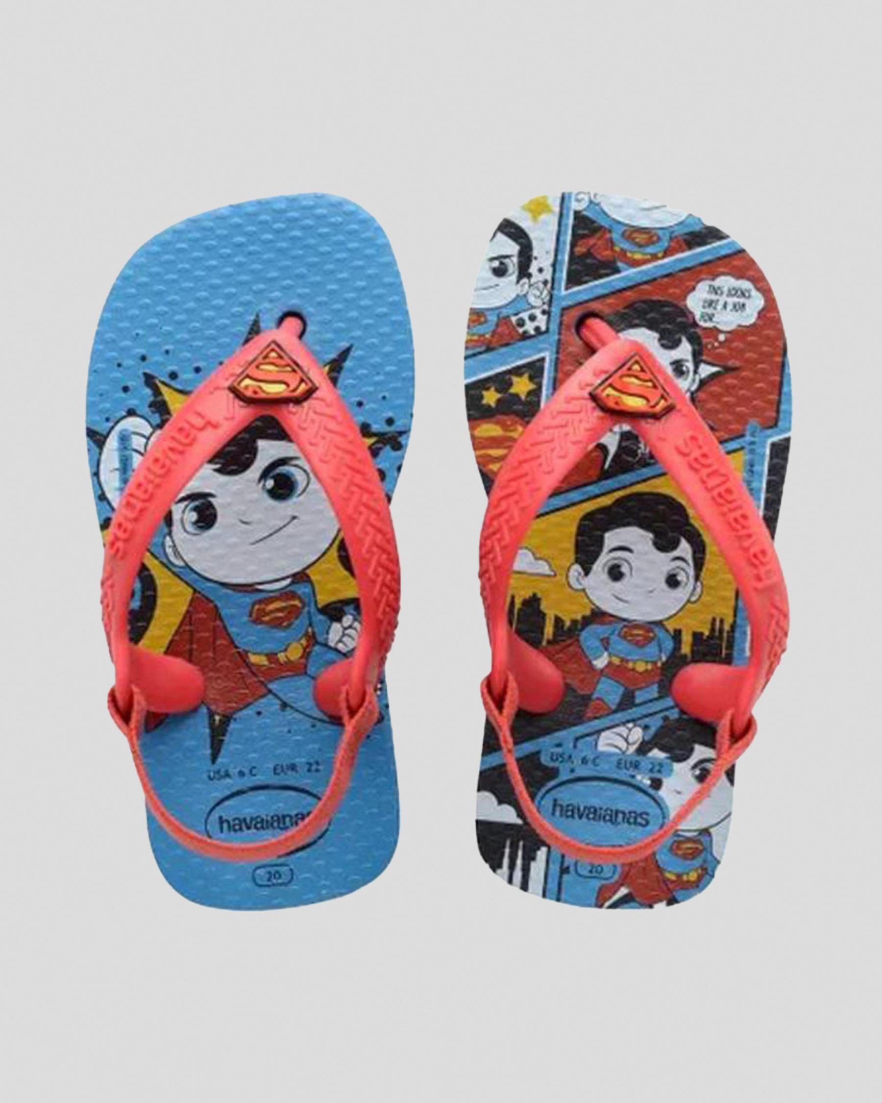 Shop Havaianas Toddlers' New Herois Superman Thongs In Turquoise Ruby ...
