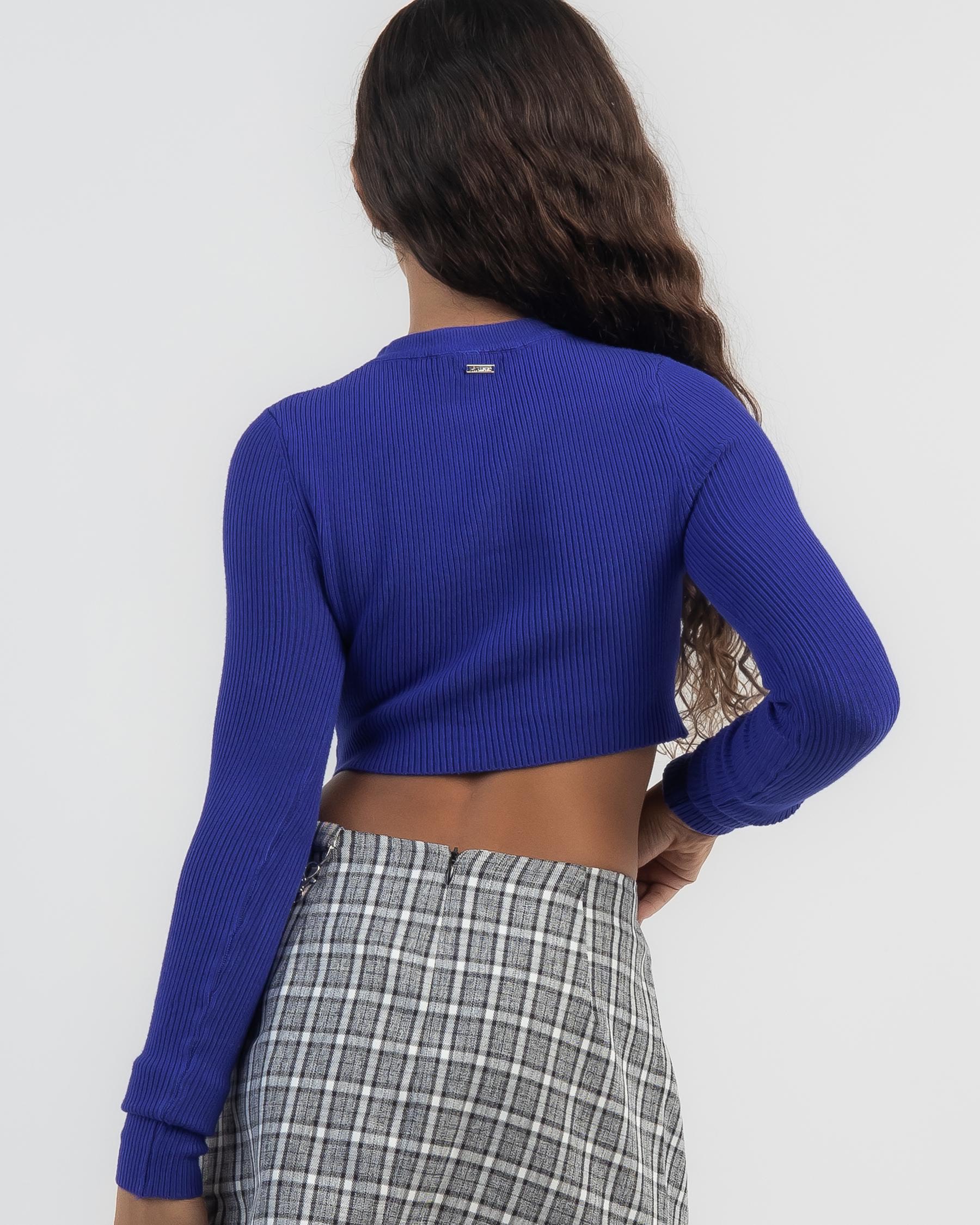 Shop Ava And Ever Girls' Basic Long Sleeve Crop Knit Top In Cobalt ...