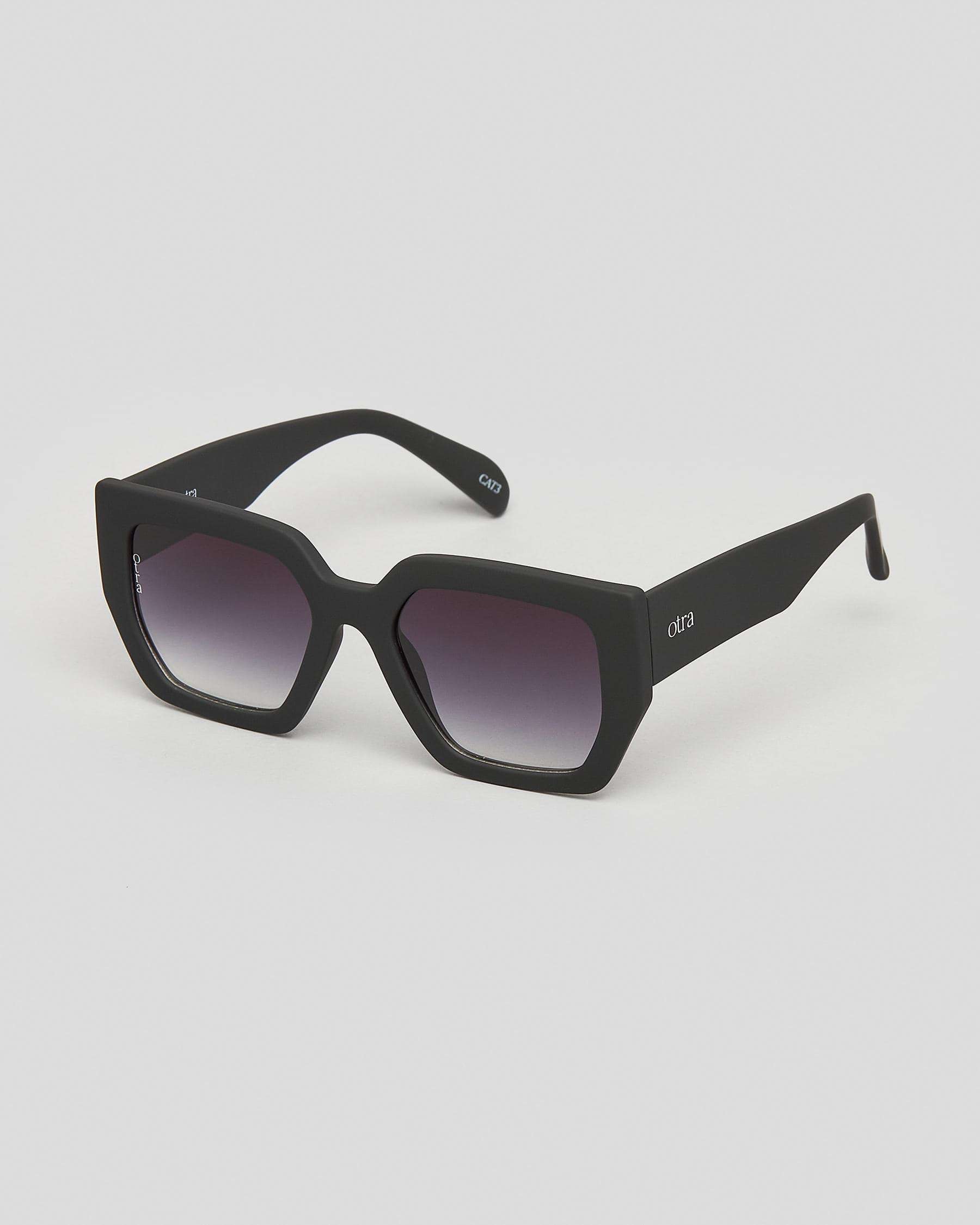 Shop Otra Eyewear Holly Sunglasses In Rubber Black - Fast Shipping ...