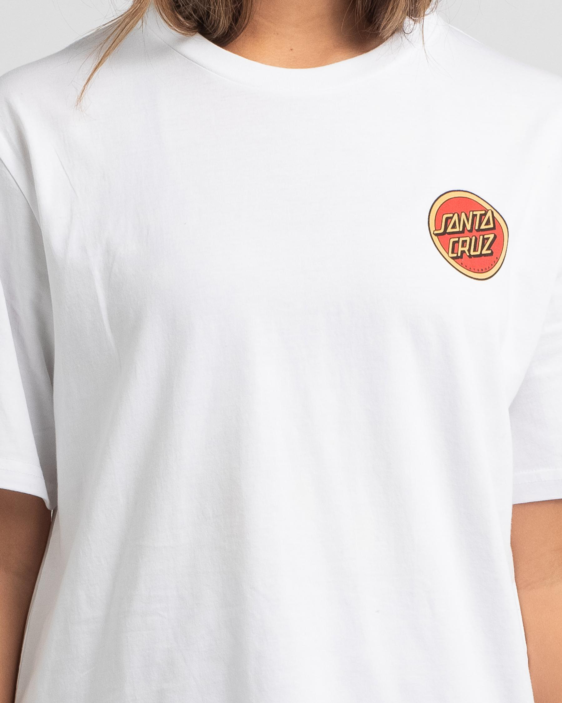 Shop Santa Cruz Retro Dot T-Shirt In White - Fast Shipping & Easy ...