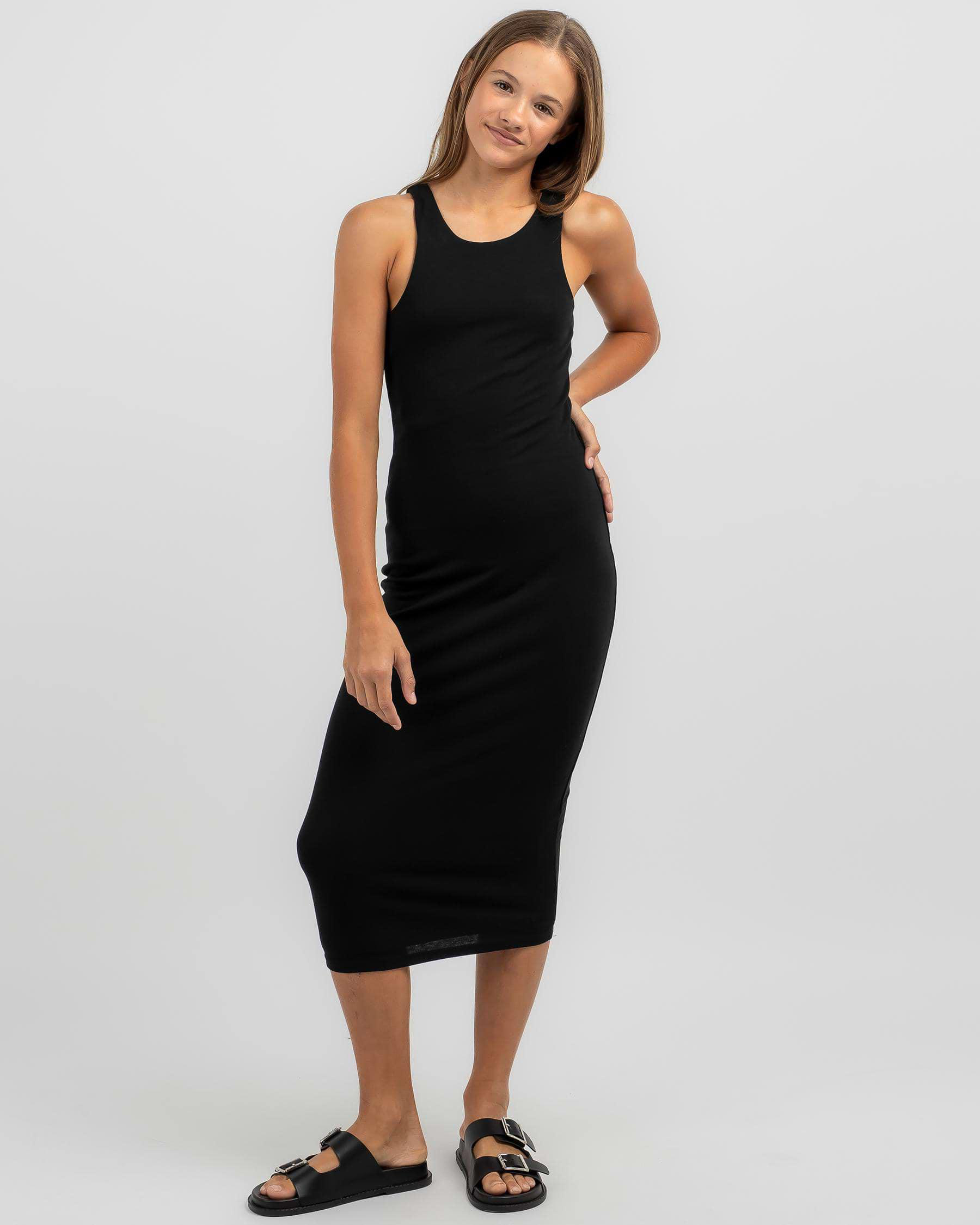 Shop Ava And Ever Girls' Sawyer Maxi Dress In Black - Fast Shipping ...