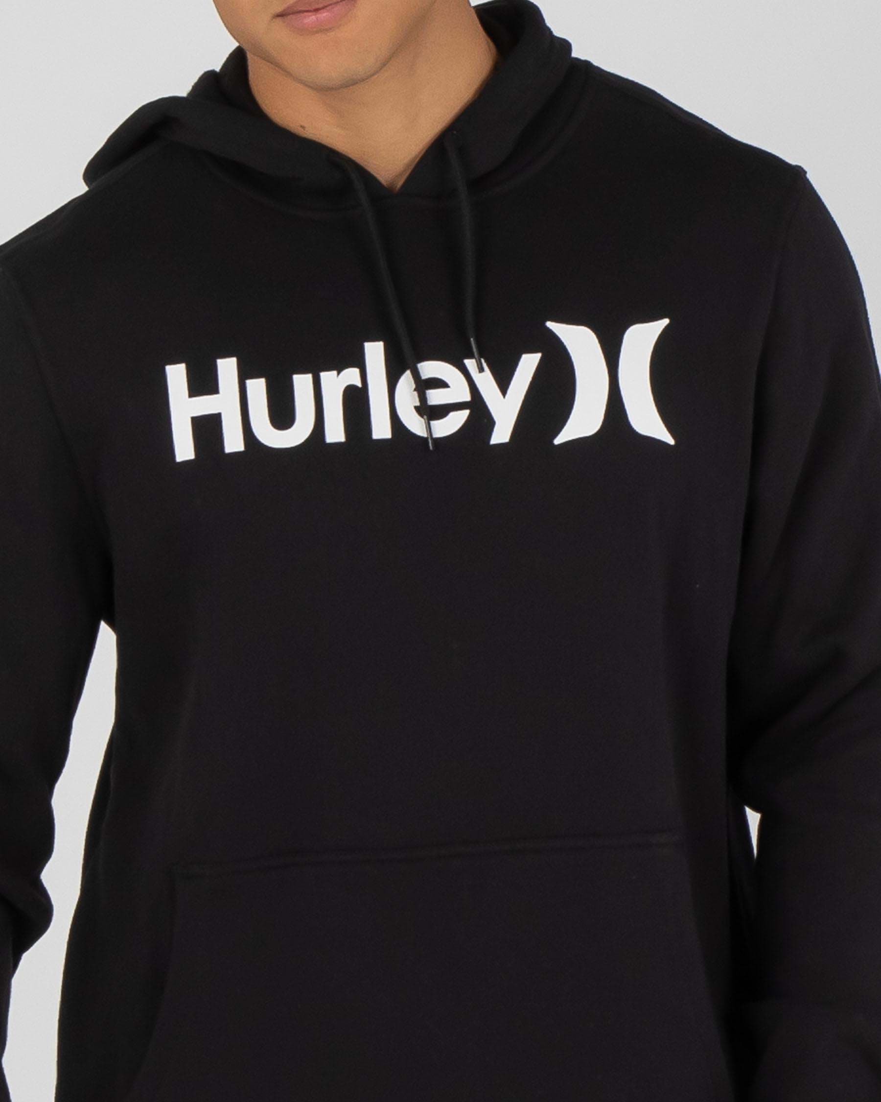 Shop Hurley One and Only Hoodie In Black/white - Fast Shipping & Easy ...