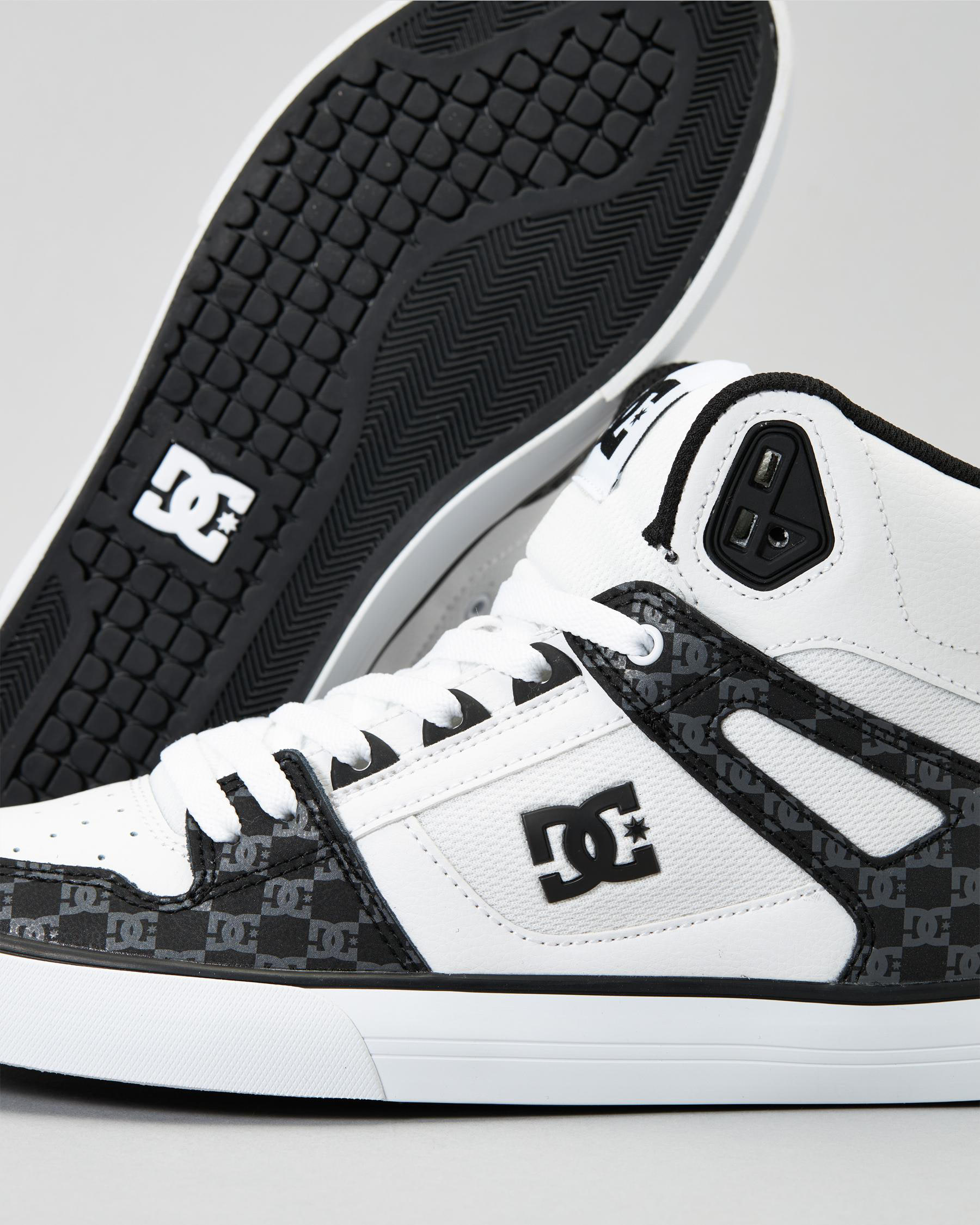 Shop DC Shoes Pure High-Top WC Shoes In Black/white Monogram - Fast ...