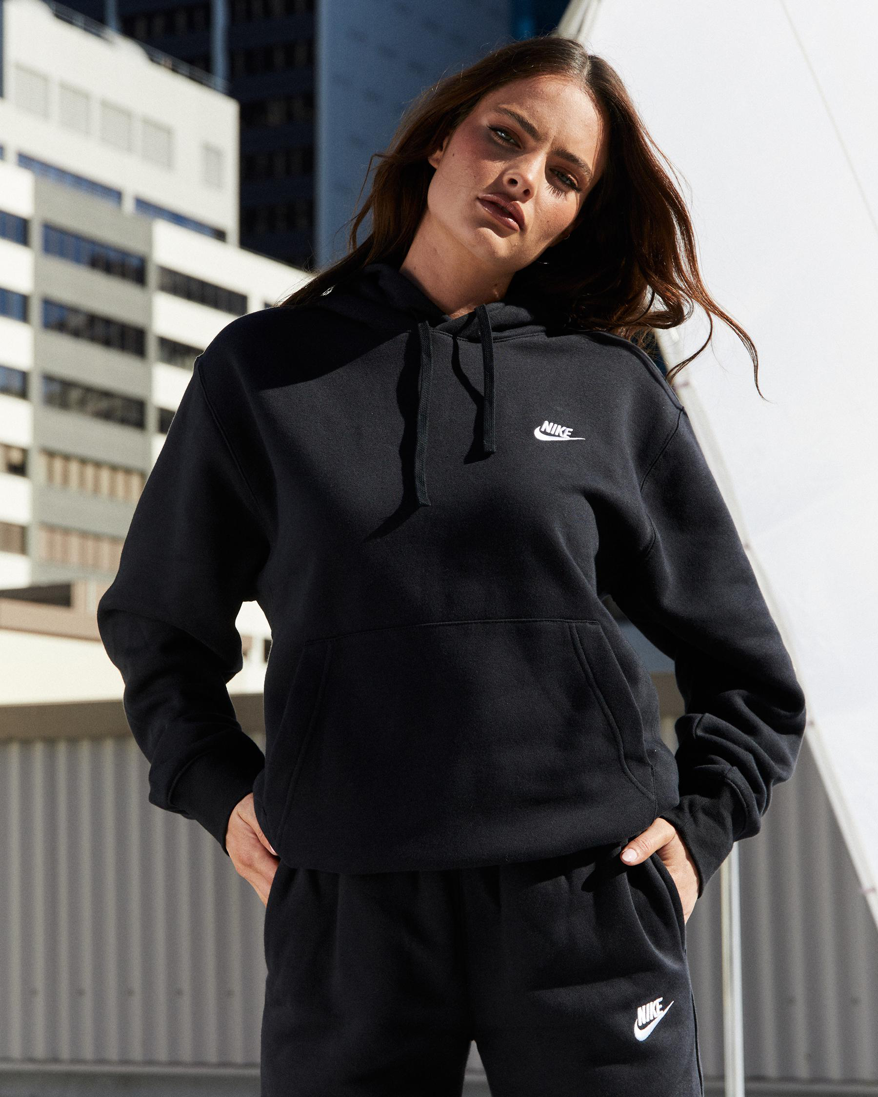 Nike Club Hoodie In Black/black/white - Fast Shipping & Easy Returns ...