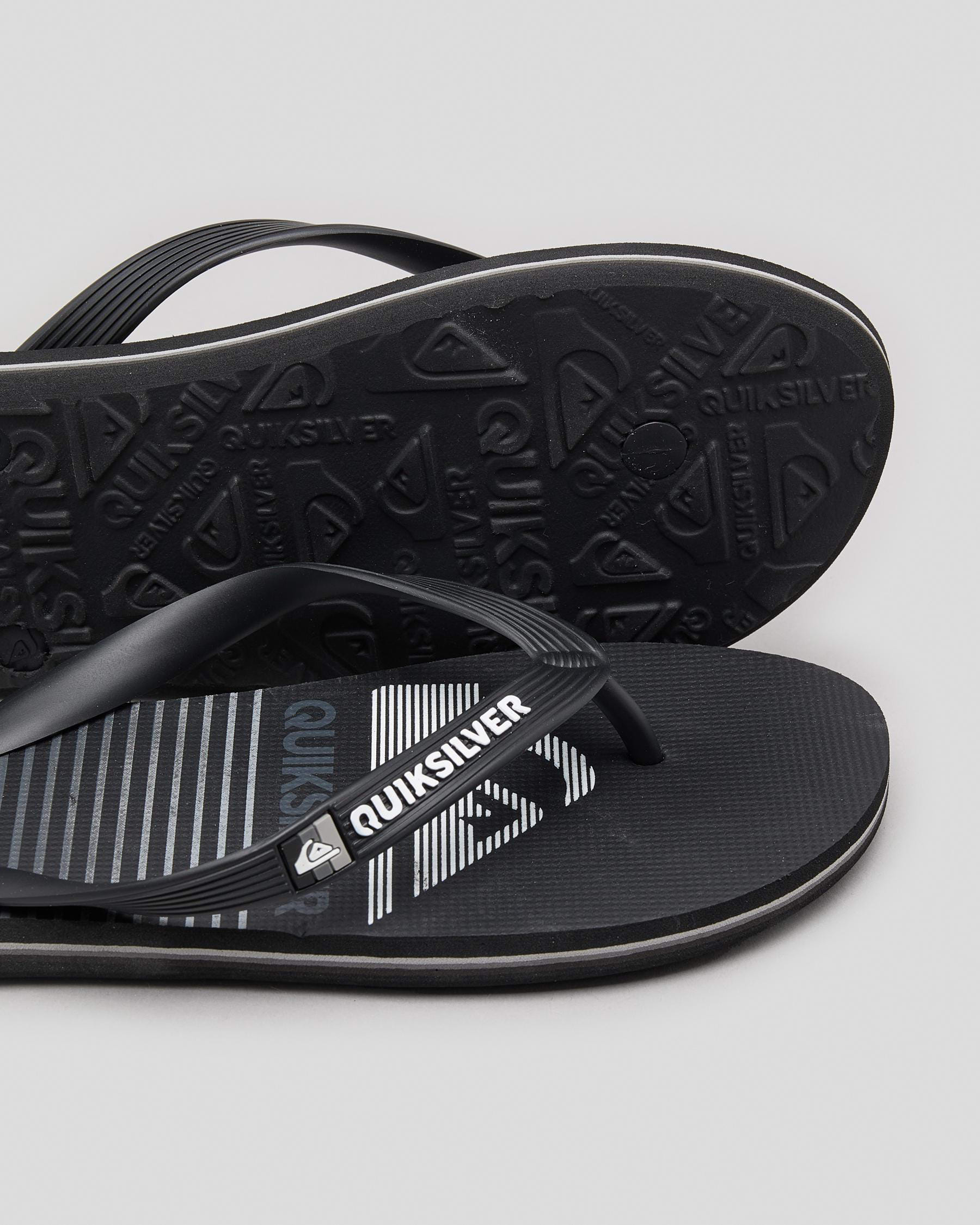 Shop Quiksilver Molokai Slab Thongs In Black - Fast Shipping & Easy ...