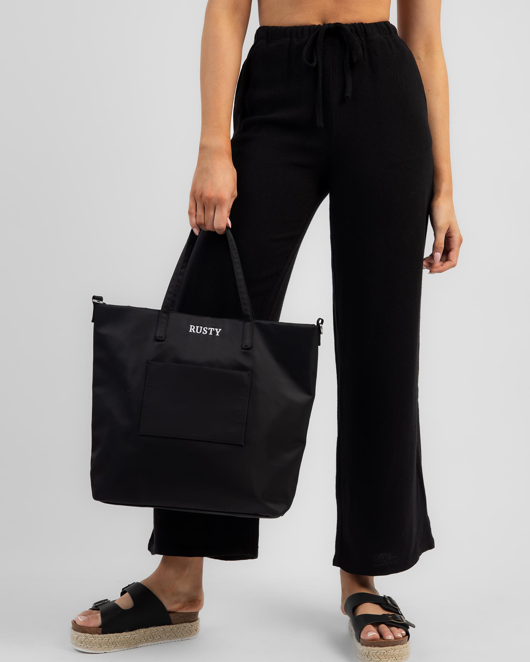 XL black nylon shopper bag