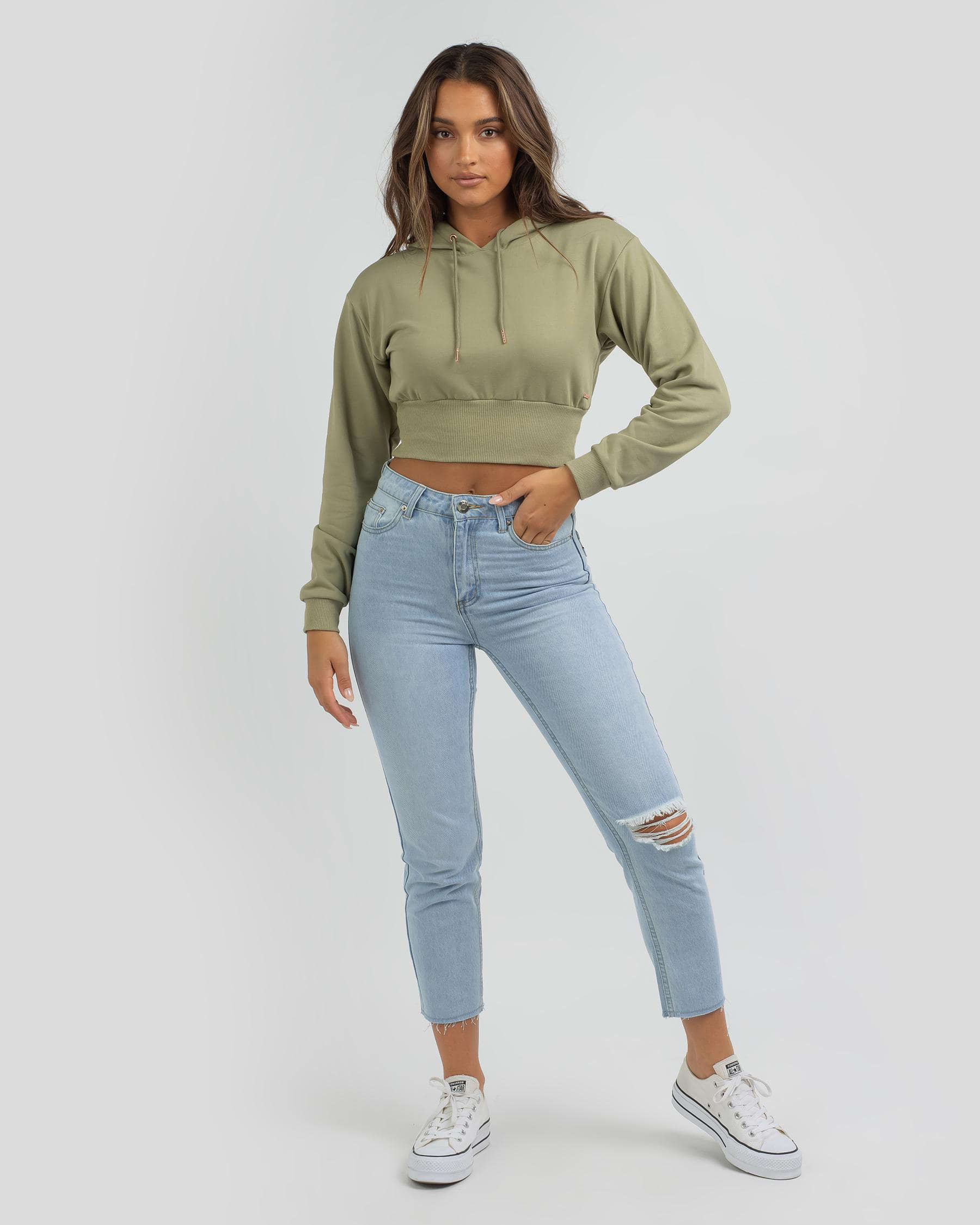 Shop Ava And Ever Aaliyah Hoodie In Sage - Fast Shipping & Easy Returns ...