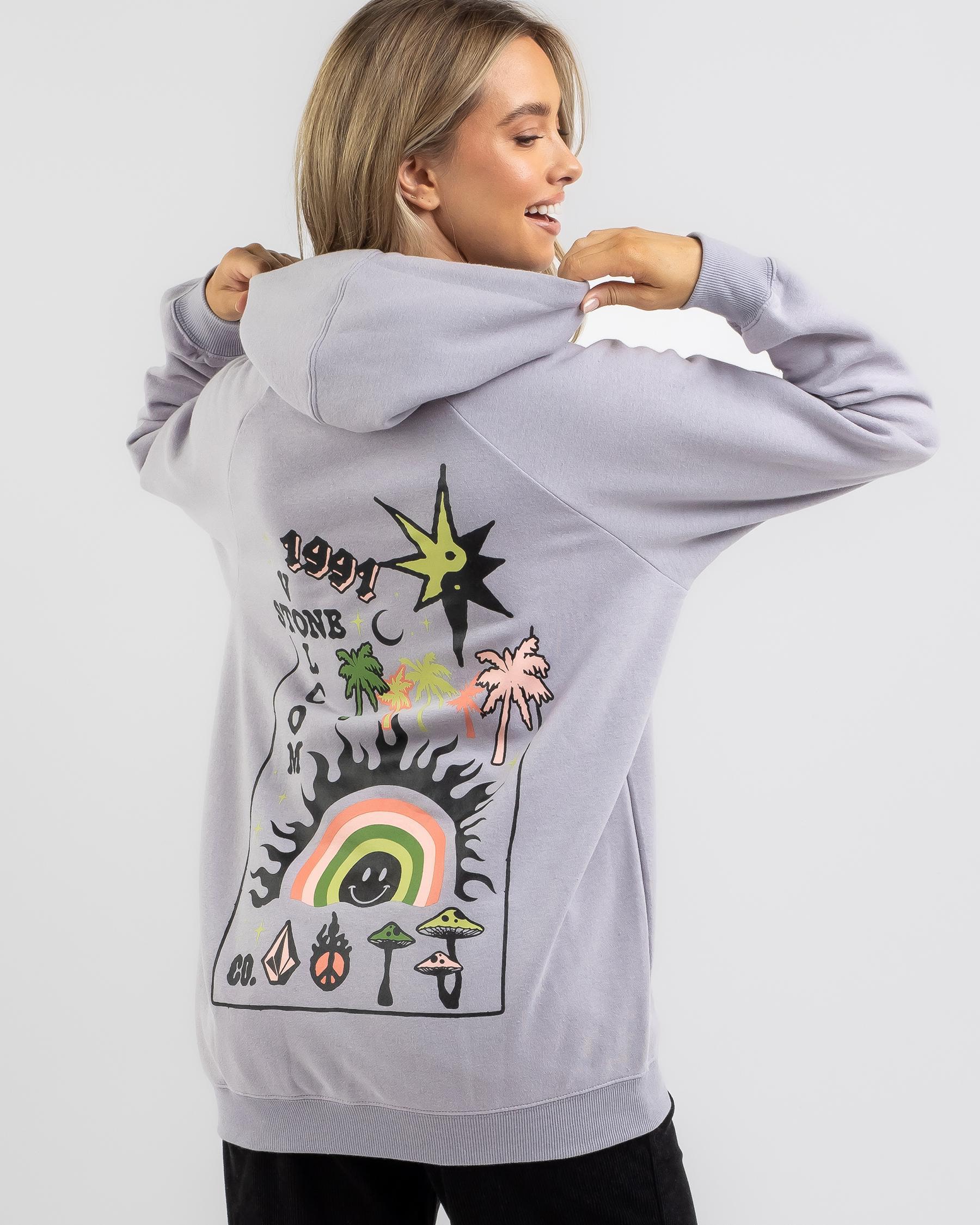Shop Volcom Truly Stoked Hoodie In Moonbeam - Fast Shipping & Easy ...