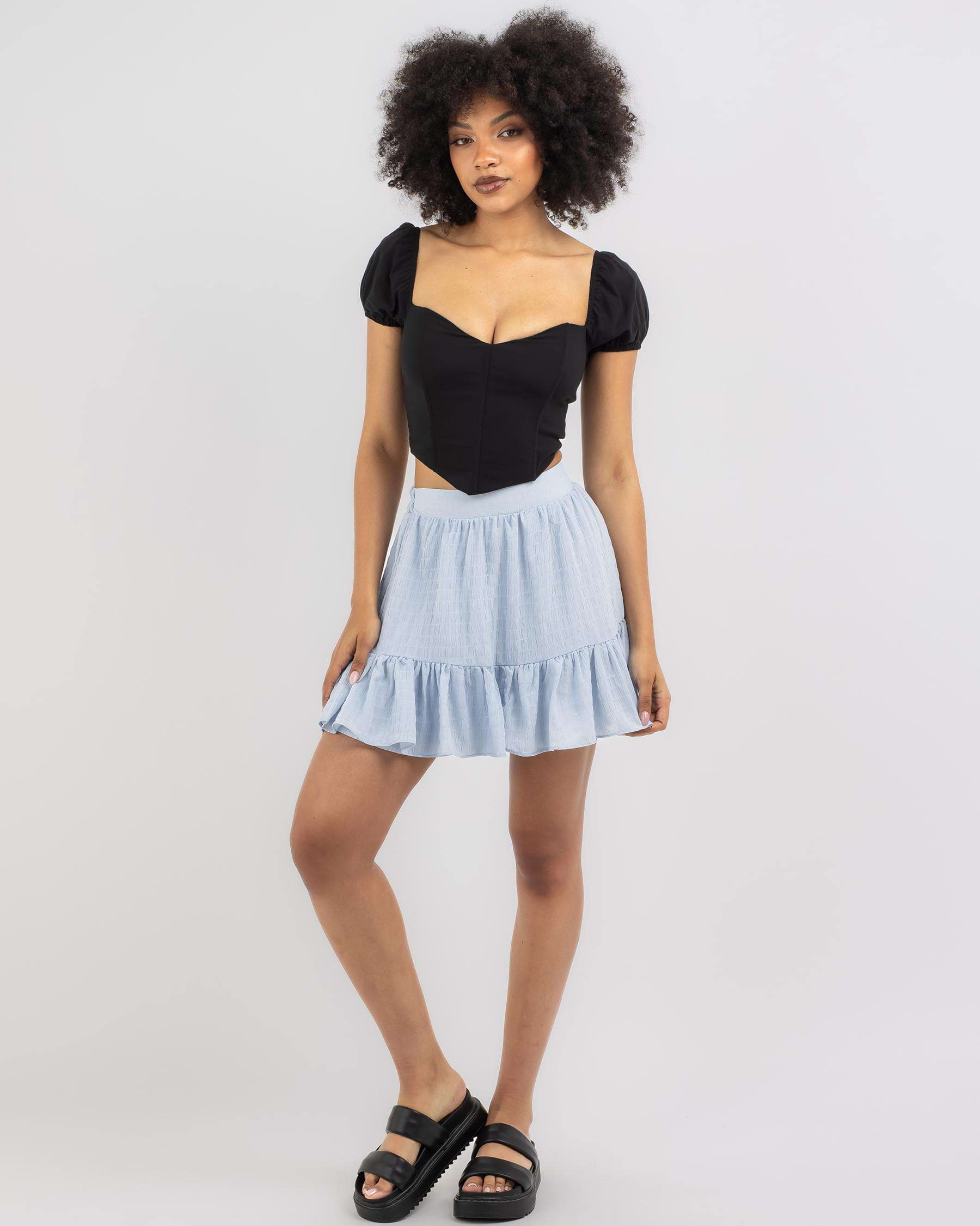 Shop Mooloola Maisy Skirt In Light Blue - Fast Shipping & Easy Returns ...