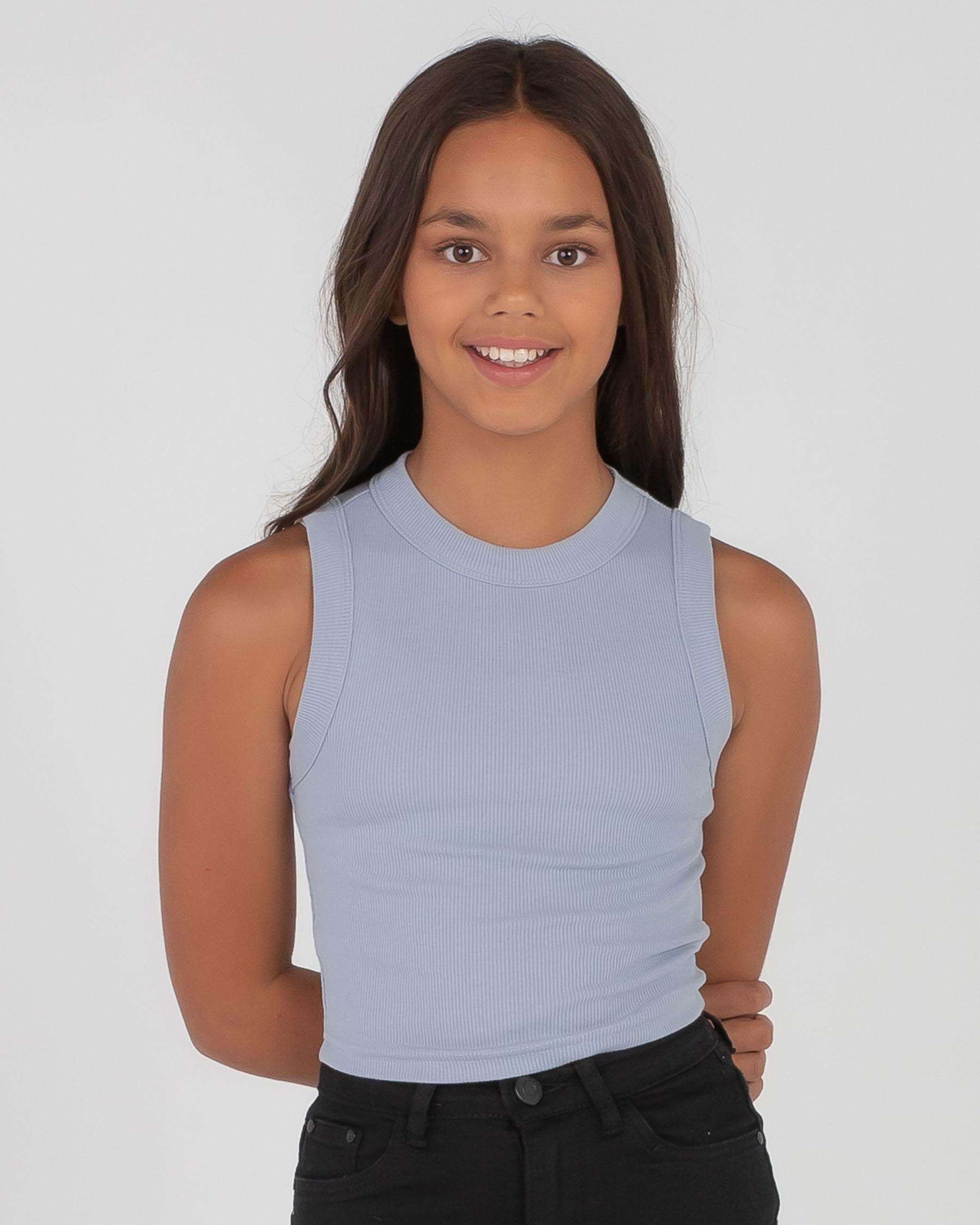 Mooloola Girls' Fine Lines Top In Light Blue - Fast Shipping & Easy ...