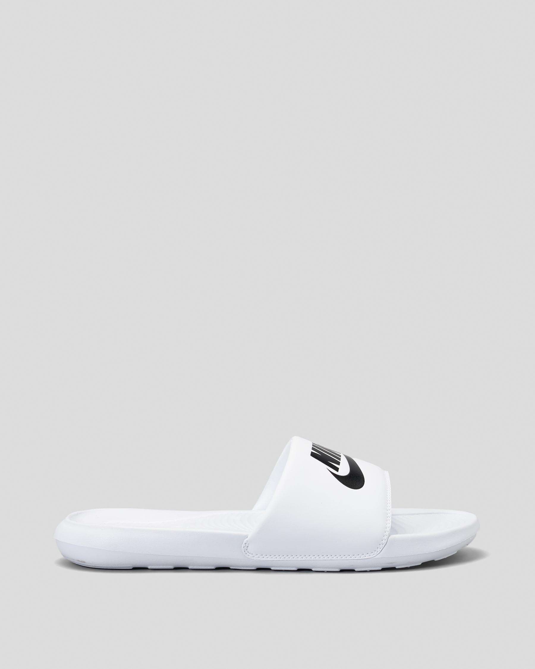 Shop Nike Victori One Slides In White/white/black - Fast Shipping ...