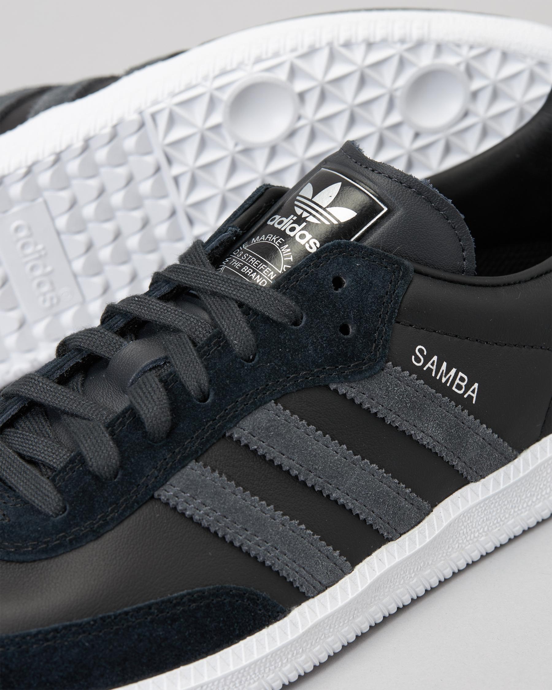 Adidas Samba Adv Shoes In Core Black/carbon/silver - FREE