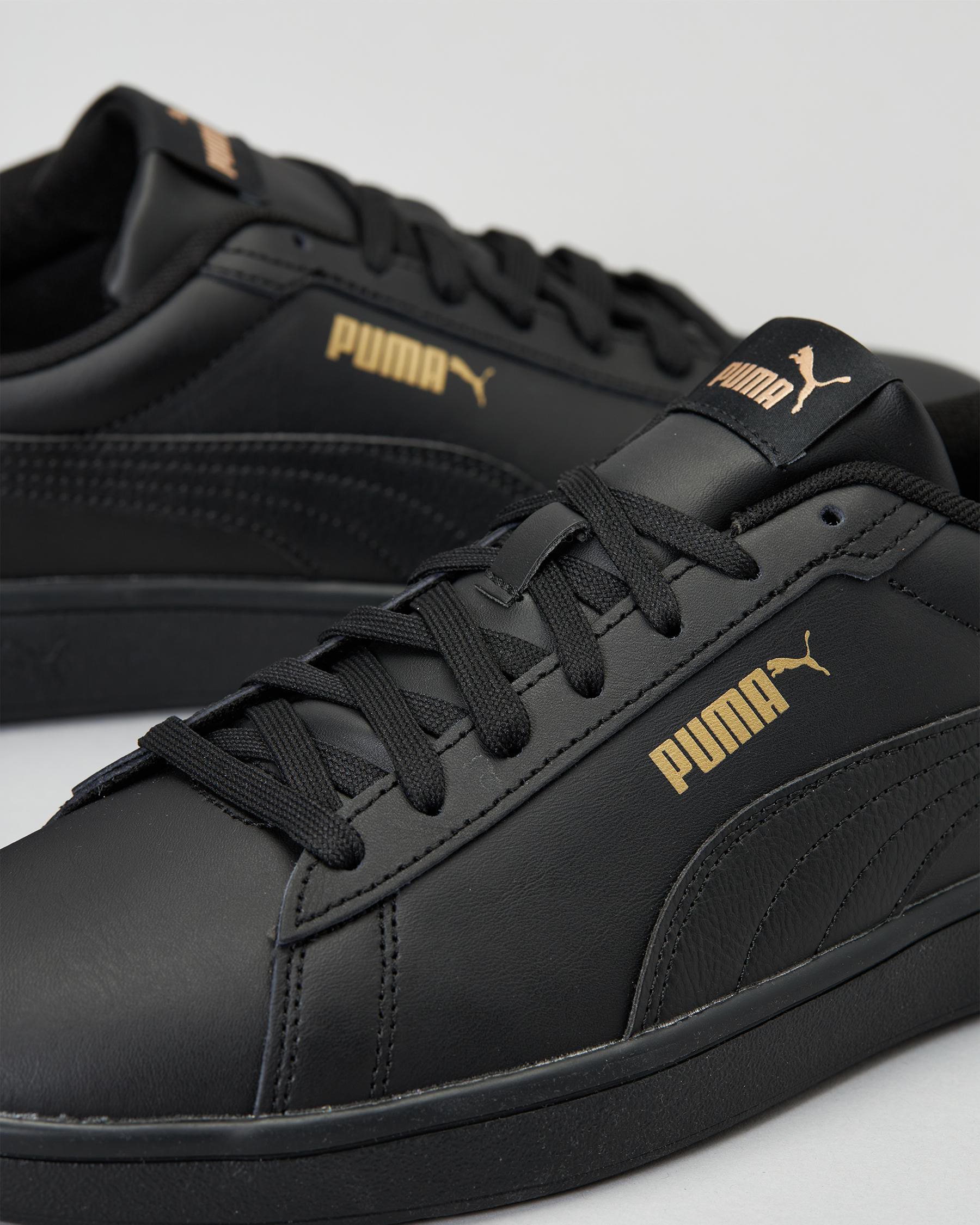 Shop Puma Smash 3.0 L Shoes In Puma Black-puma Gold-puma Black - Fast ...