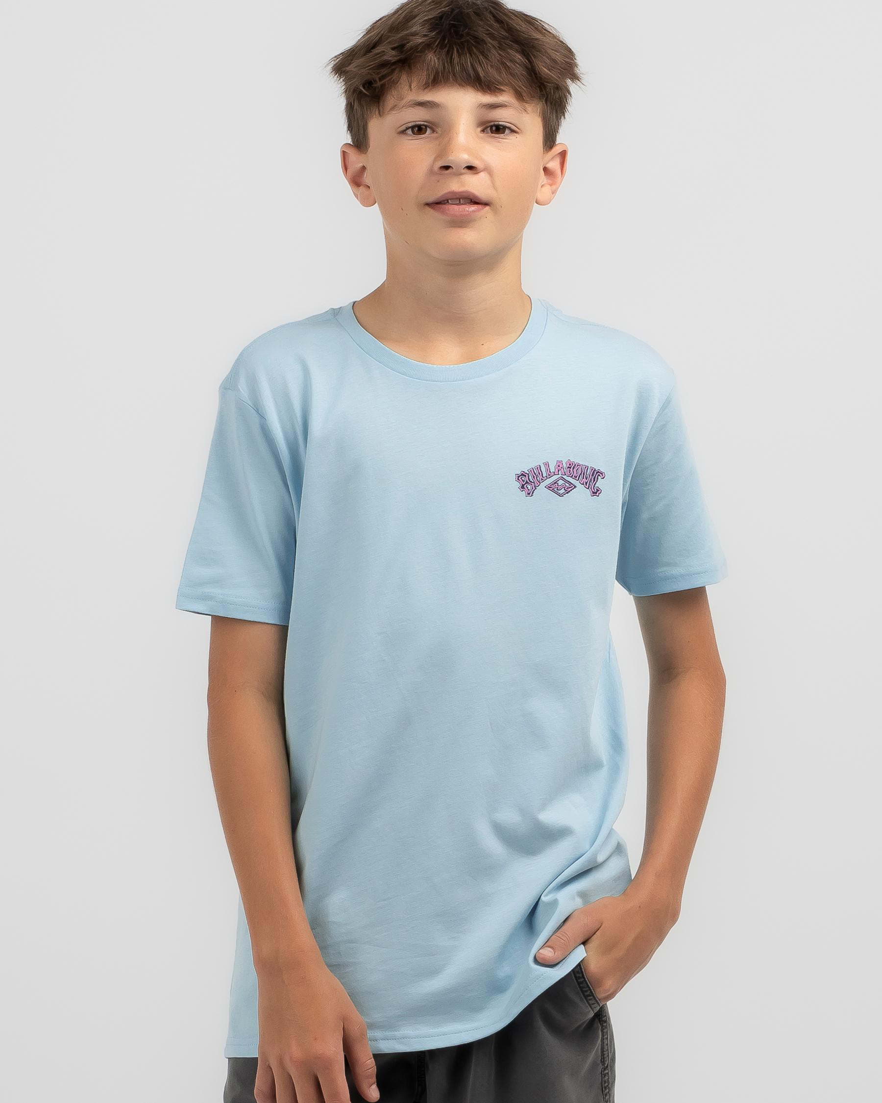 Shop Billabong Boys' Arch Wave T-Shirt In Coastal Blue - Fast Shipping ...