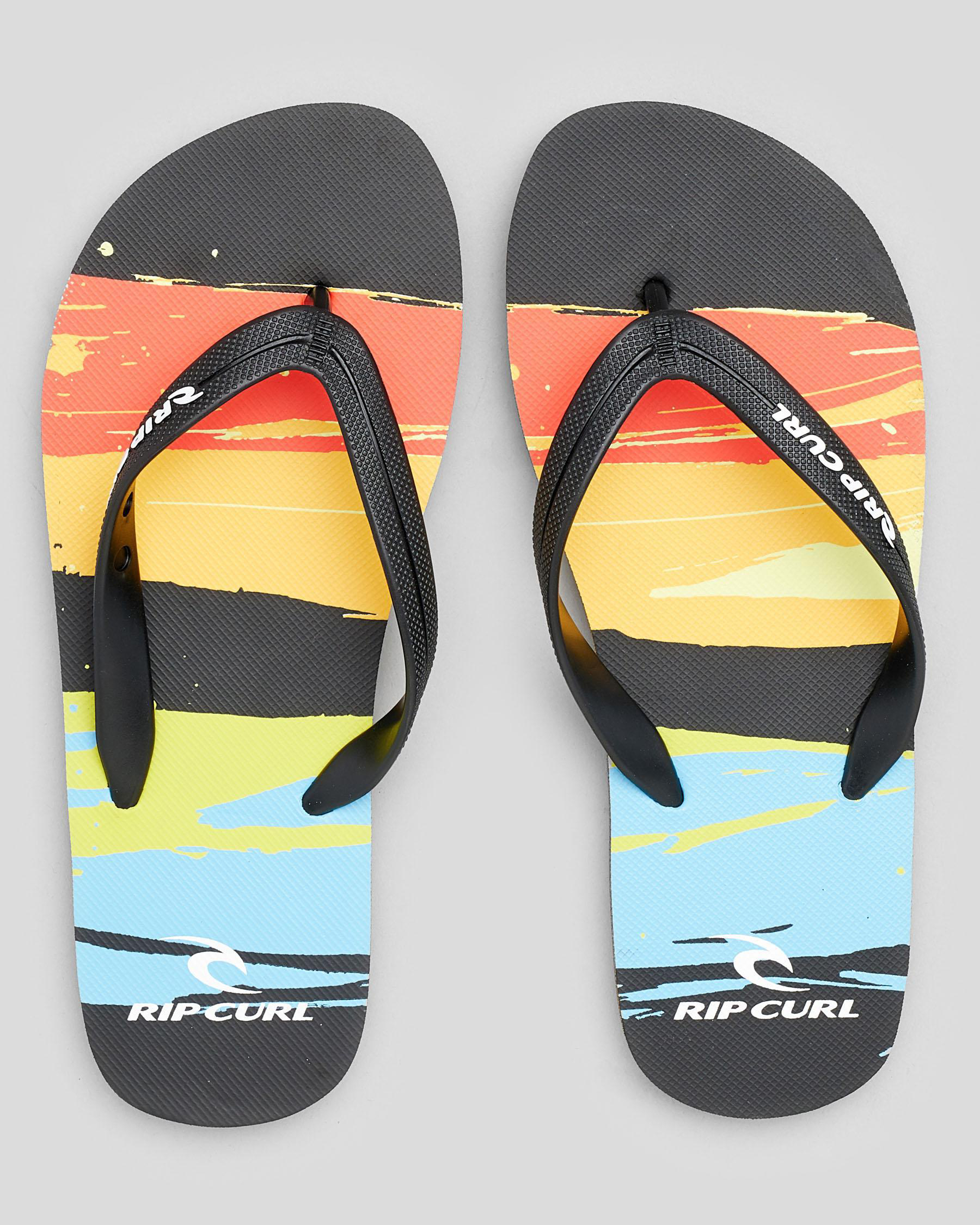 Shop Rip Curl Resin Blow Out Thongs In Black/orange - Fast Shipping ...