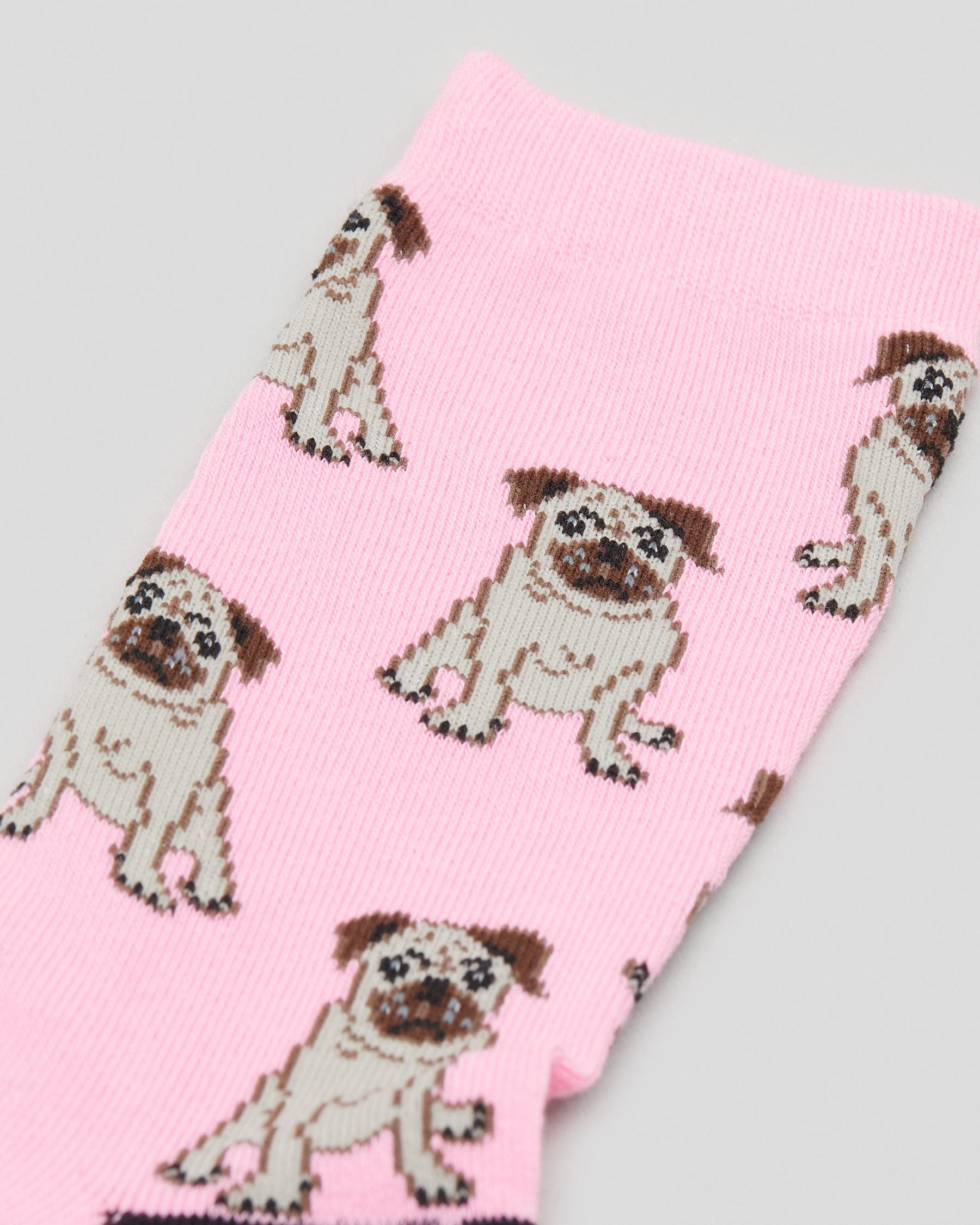 Shop Lucid Pug Socks In Pink - Fast Shipping & Easy Returns - City 