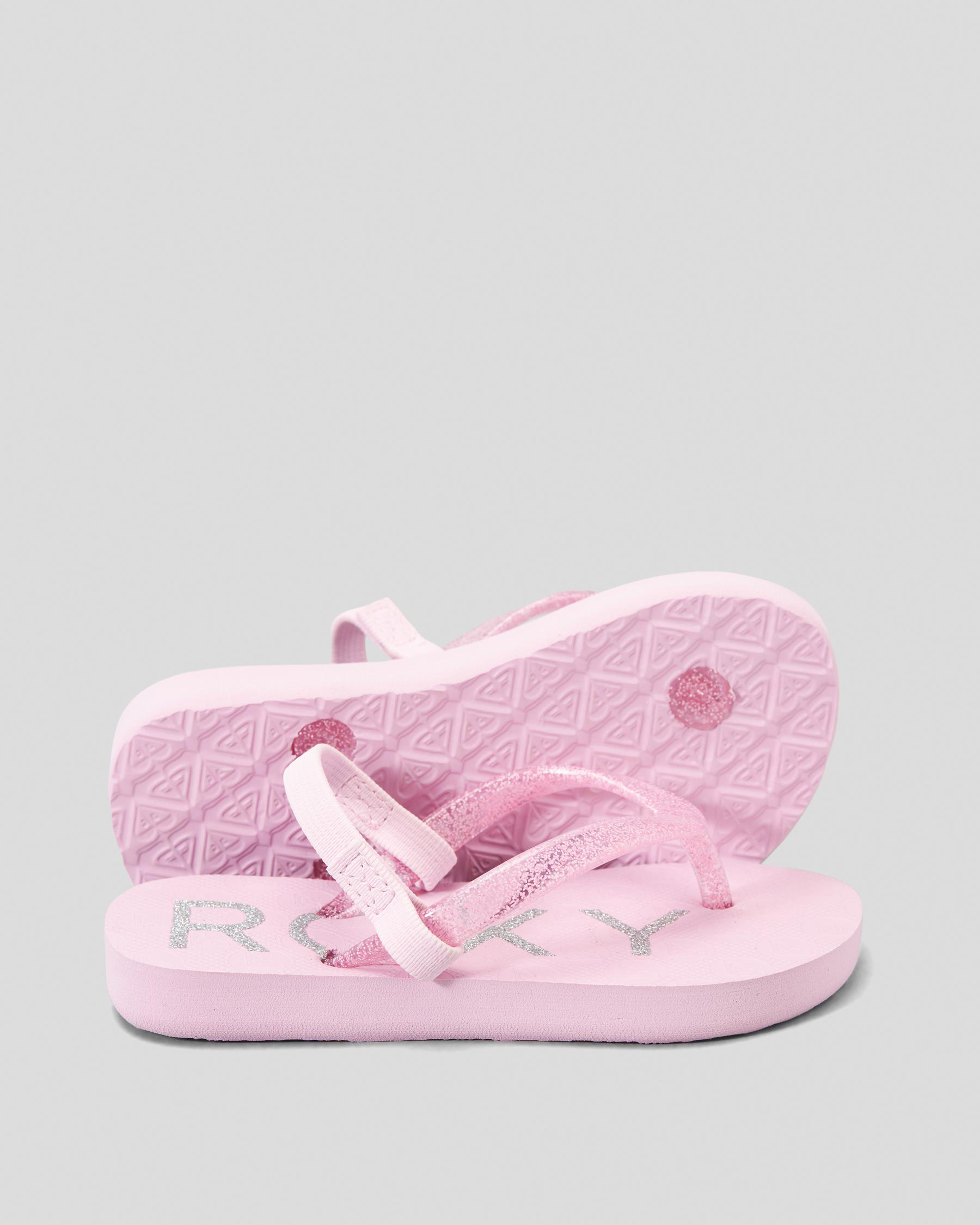 Shop Roxy Toddlers' Viva Sparkle Thongs In Light Pink - Fast Shipping ...