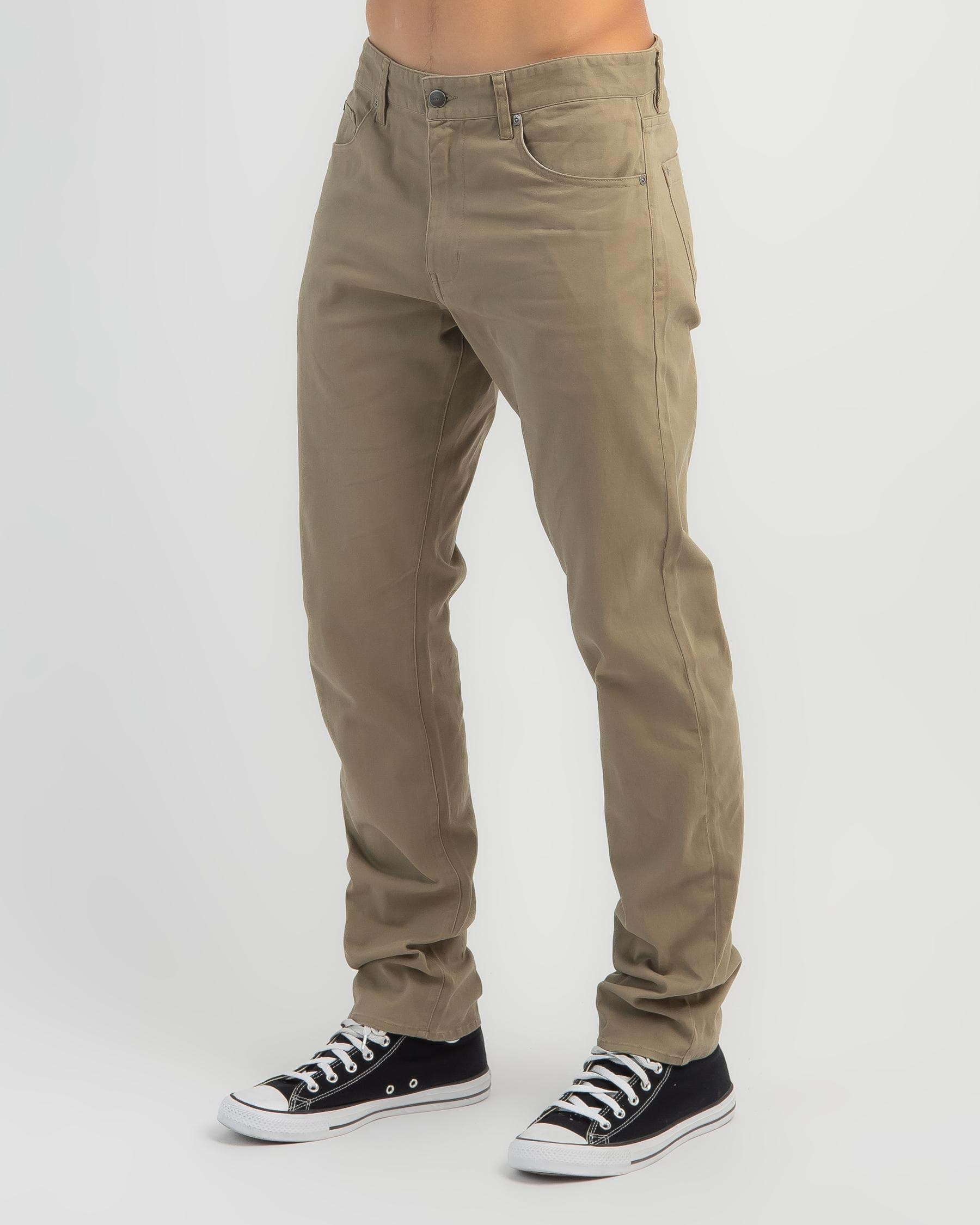 Shop RVCA Daggers Twill Pants In Wood - Fast Shipping & Easy Returns ...