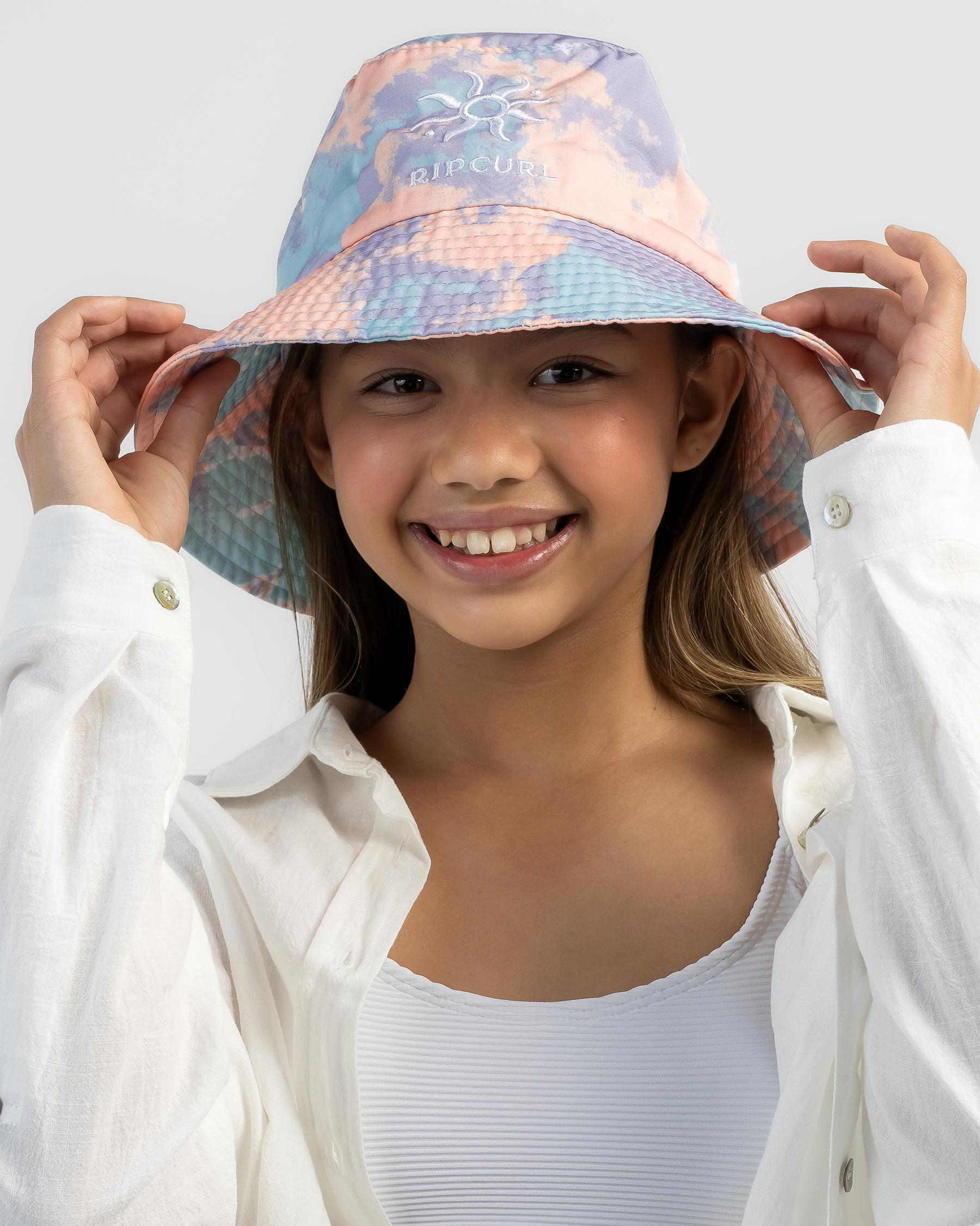 Shop Rip Curl Girls' Tie Dye Bucket Hat In Multico - Fast Shipping ...